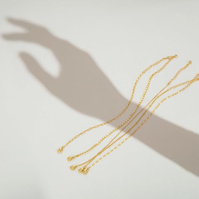 MBW Gold Bracelets for Women Trendy, Dainty 14K Gold TLated Bracelet Stack Beaded Chain Bracelet Set Thin Small Cute Paperclip Bracelets Fashion Waterproof Jewelry Gift Gold Accessories for Women