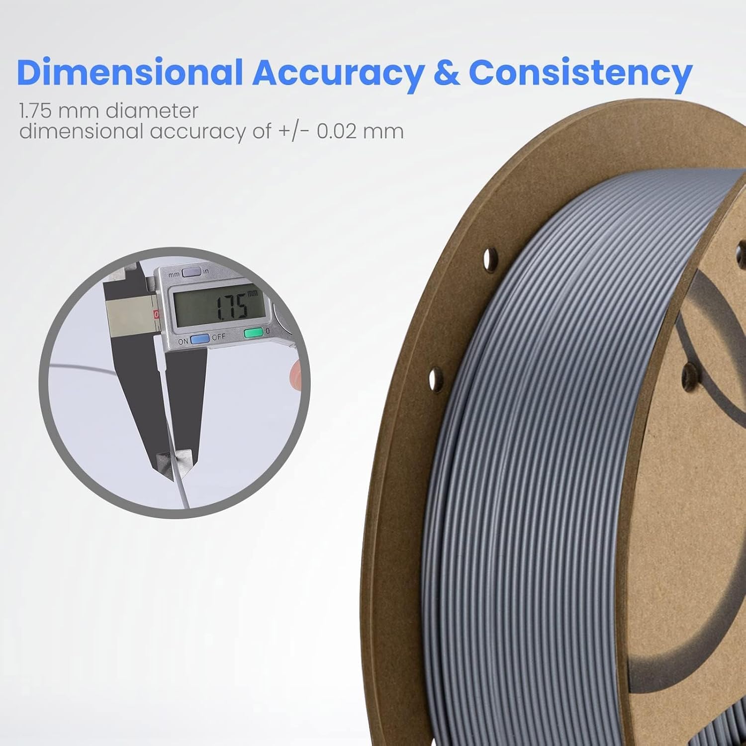 ELEGOO TLA Filament 1.75mm Black 1KG, 3D Printer Filament Dimensional Accuracy +/- 0.02mm, 1kg Cardboard Spool(2.2lbs) 3D Printing Filament Fits for Most FDM 3D Printers