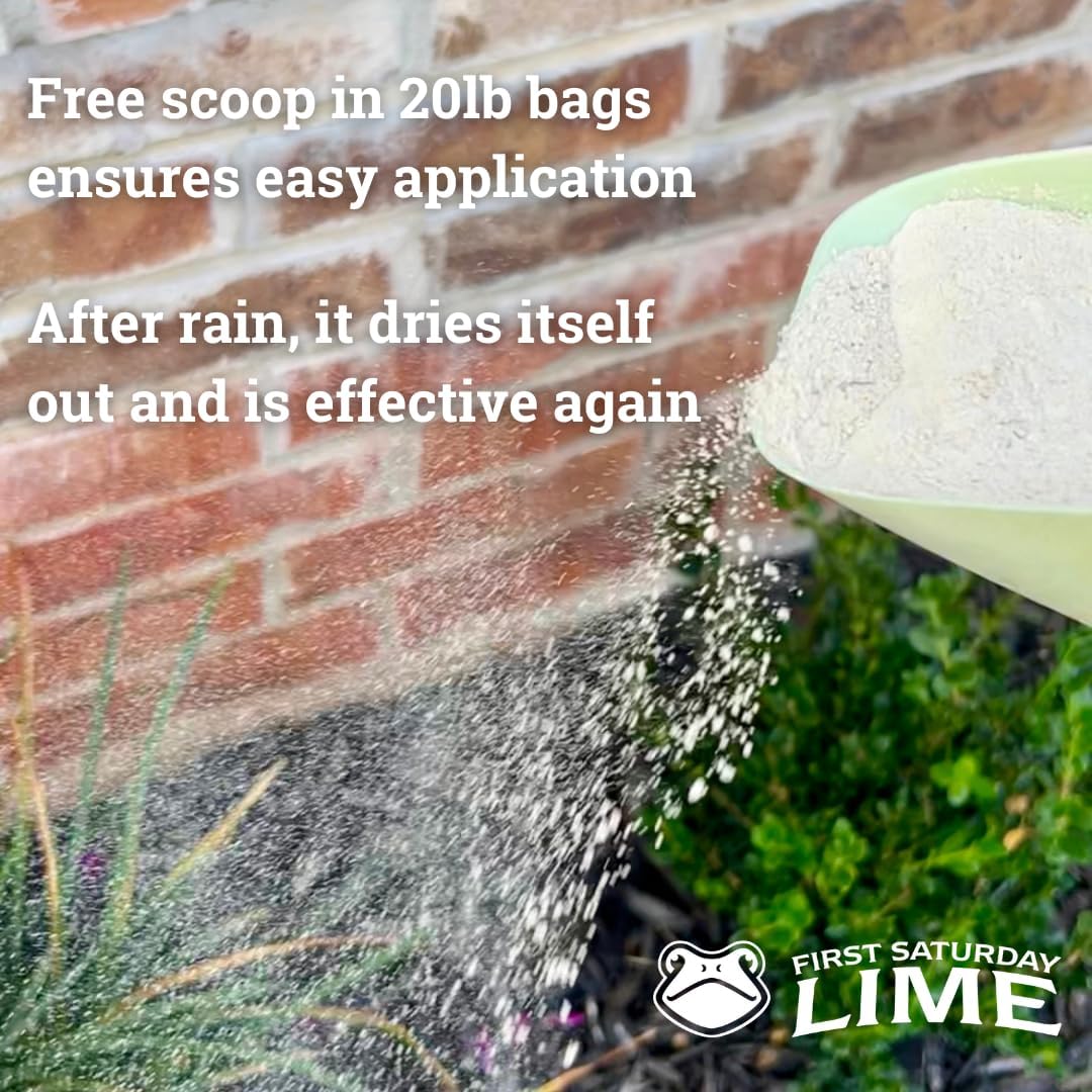 First Saturday Lime Insect Deterrent-20LB Bag| Monthly Insect Shield| Multi-Purpose Insect Control for Outdoors| Prevents Ants & Other Insects