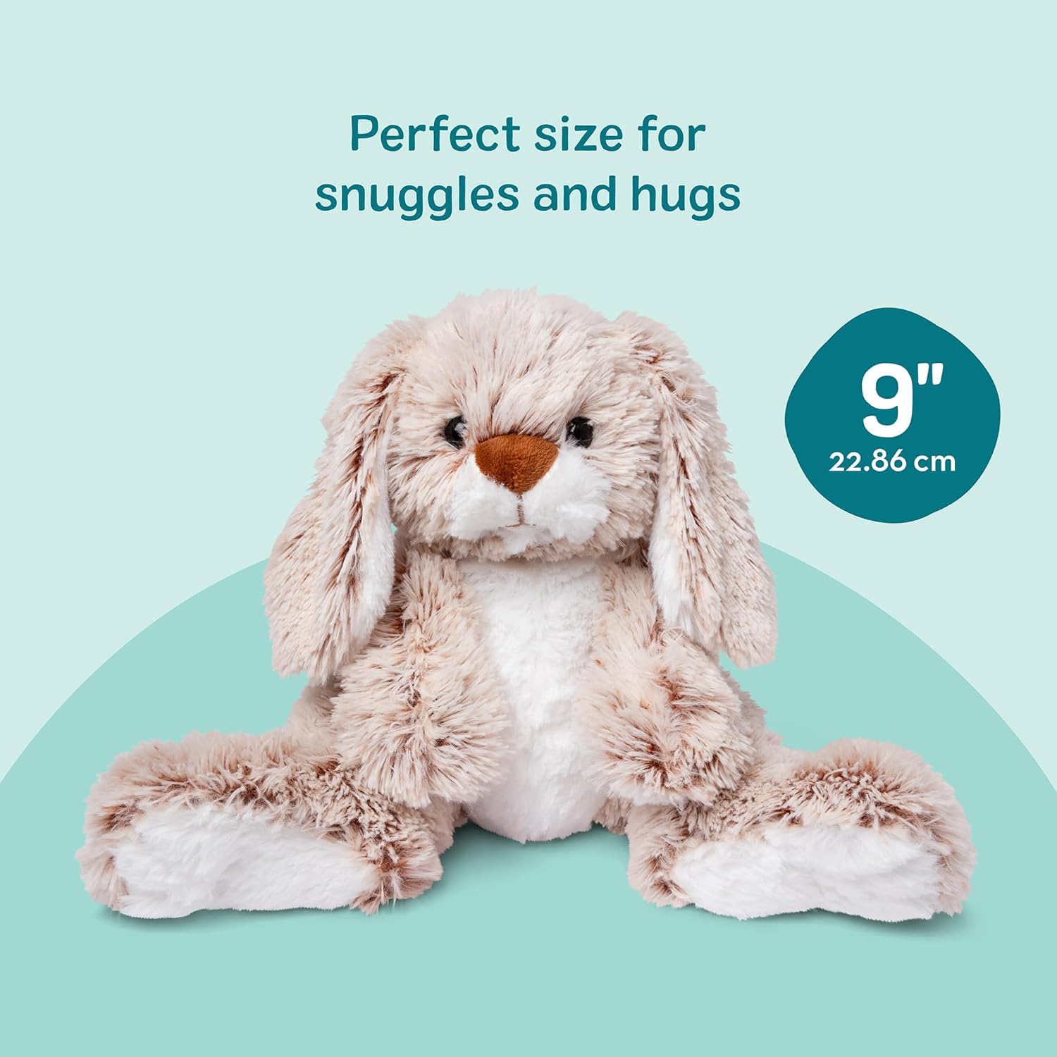 Melissa & Doug Burrow Bunny Stuffed Animal TLushie with Big Feet, Floppy Ears & Fluffy Tail, Adorable Pretend TLay Toddler Toys for Girls & Boys 3+