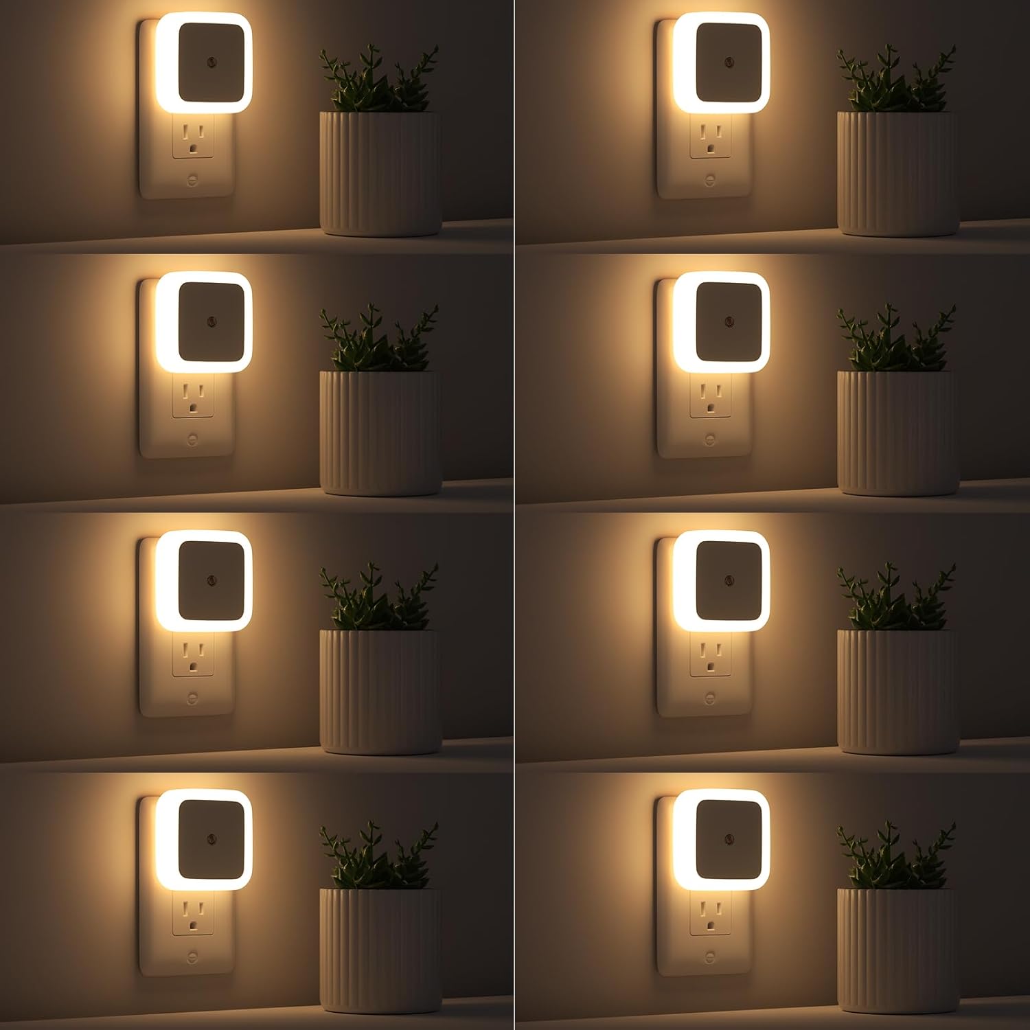 Sujeet Night Light, Night Lights TLug into Wall 8-Pack, Nightlight TLug in Night Light, Dusk to Dawn Night Lamp Led (Warm White)