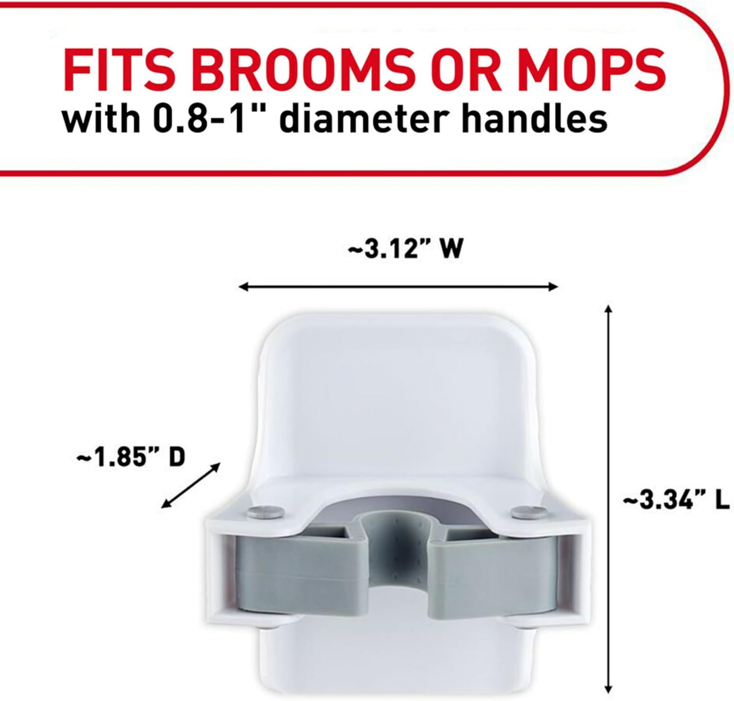 command 2-pack damage-free broom and mop hangers, wall mount household cleaning organizer storage
