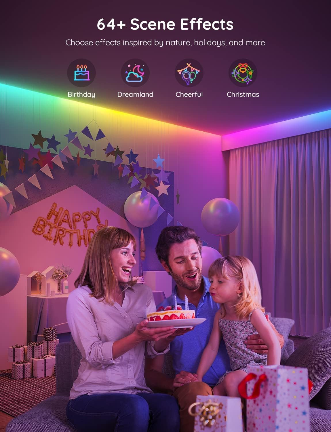 Govee RGBIC LED Strip Lights, Smart LED Lights for Bedroom, Bluetooth LED Lights APP Control, DIY MultiTLe Colors on One Line, Color Changing LED Strip Lighting Music Sync, Home Decor, 16.4ft