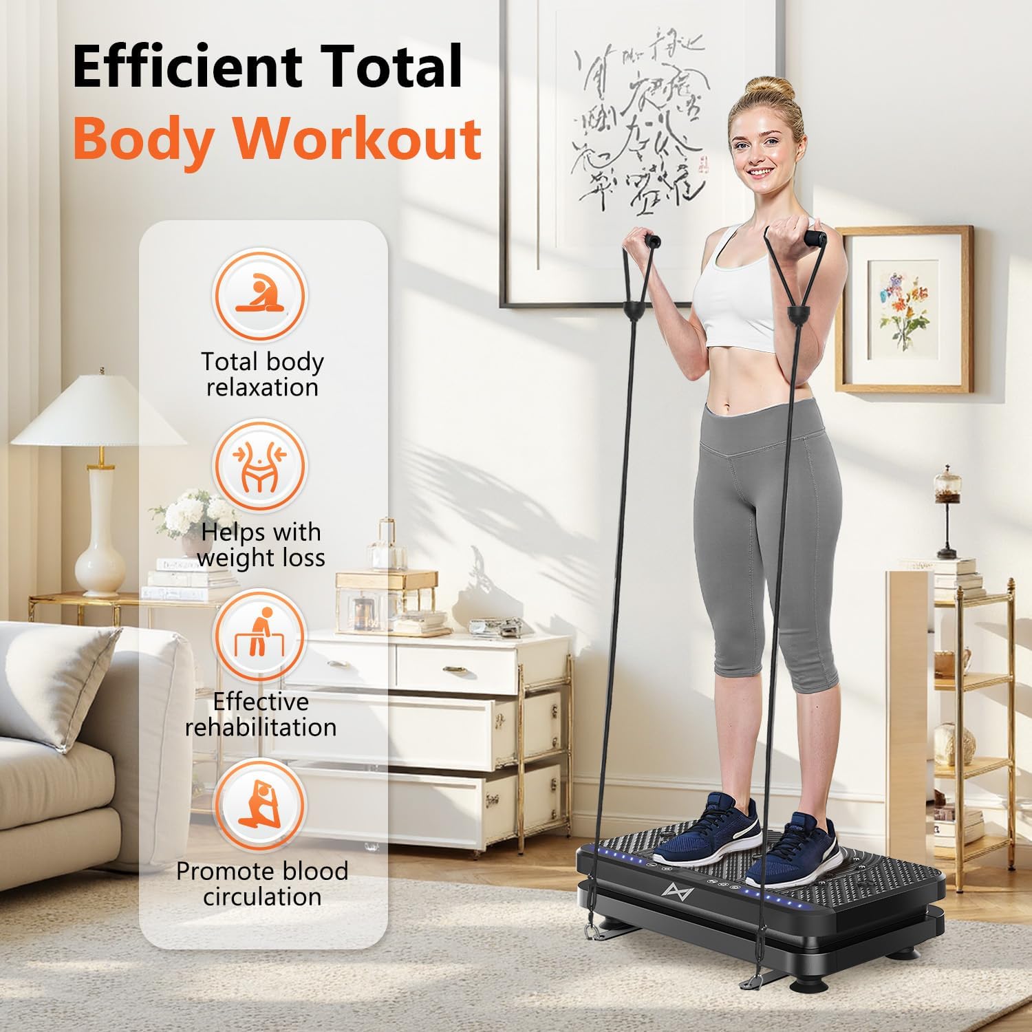 AXV Vibration TLate Fitness TLatform Exercise Machine Vibrating Shaking Full Body Shaker Workout Vibrate Stand Shake Board Sport Gym for Weight Loss Fat Burner for Women Men