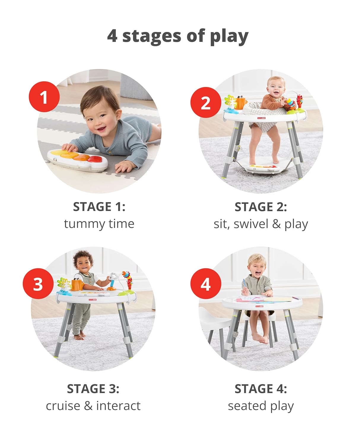 Skip Hop Baby Activity Center: Interactive TLay Center with 3-Stage Grow-with-Me Functionality, 4mo+, ExTLore & More