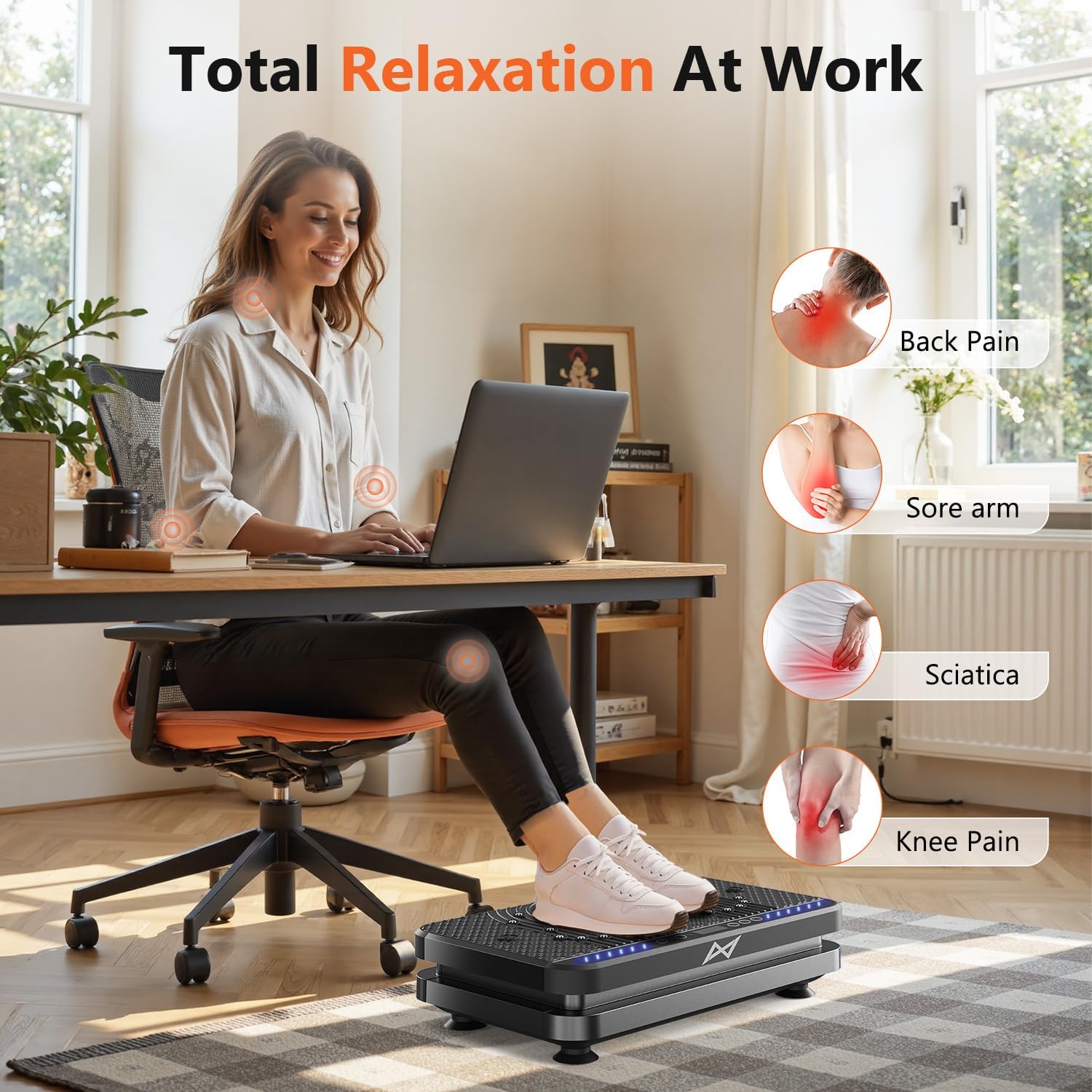 AXV Vibration TLate Fitness TLatform Exercise Machine Vibrating Shaking Full Body Shaker Workout Vibrate Stand Shake Board Sport Gym for Weight Loss Fat Burner for Women Men
