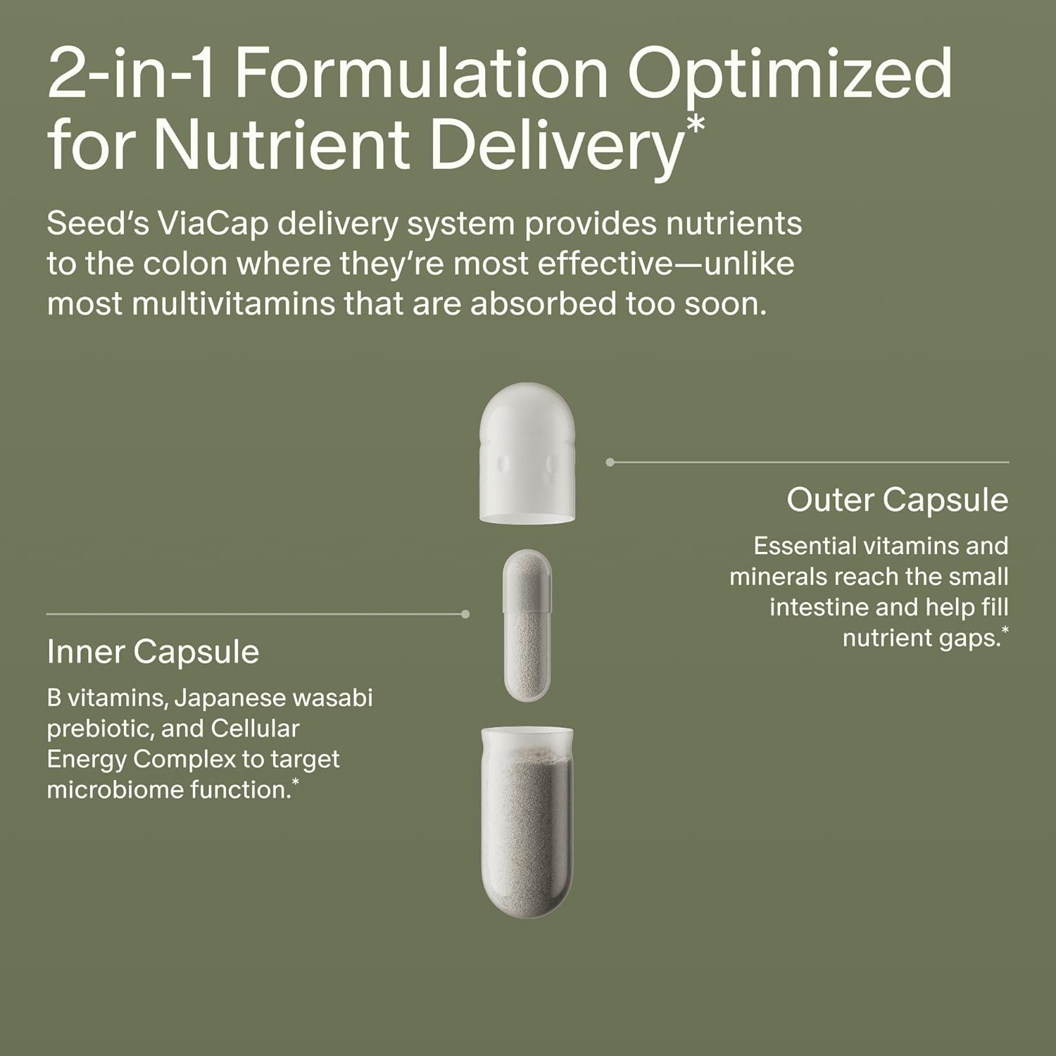 Seed DM-02 Daily Multivitamin - 100% DV Essential Vitamins and Minerals for Women & Men - Helps Fill Daily Nutrient Gaps - Immune, Bone, Hair, Skin & Nails Health - Vegan - 30 Capsules (30-Day SupTLy)