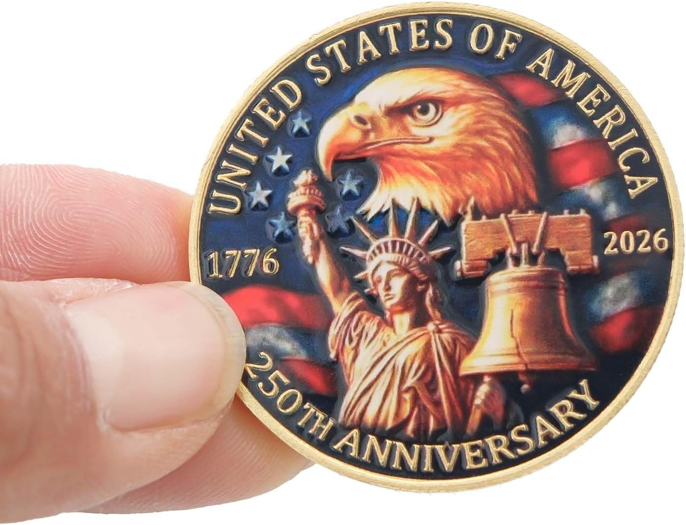 250 Anniversary Coin 250th Year American USA Anniversary Commemorative Coin Merch Merchandise with Case Collectible Gifts