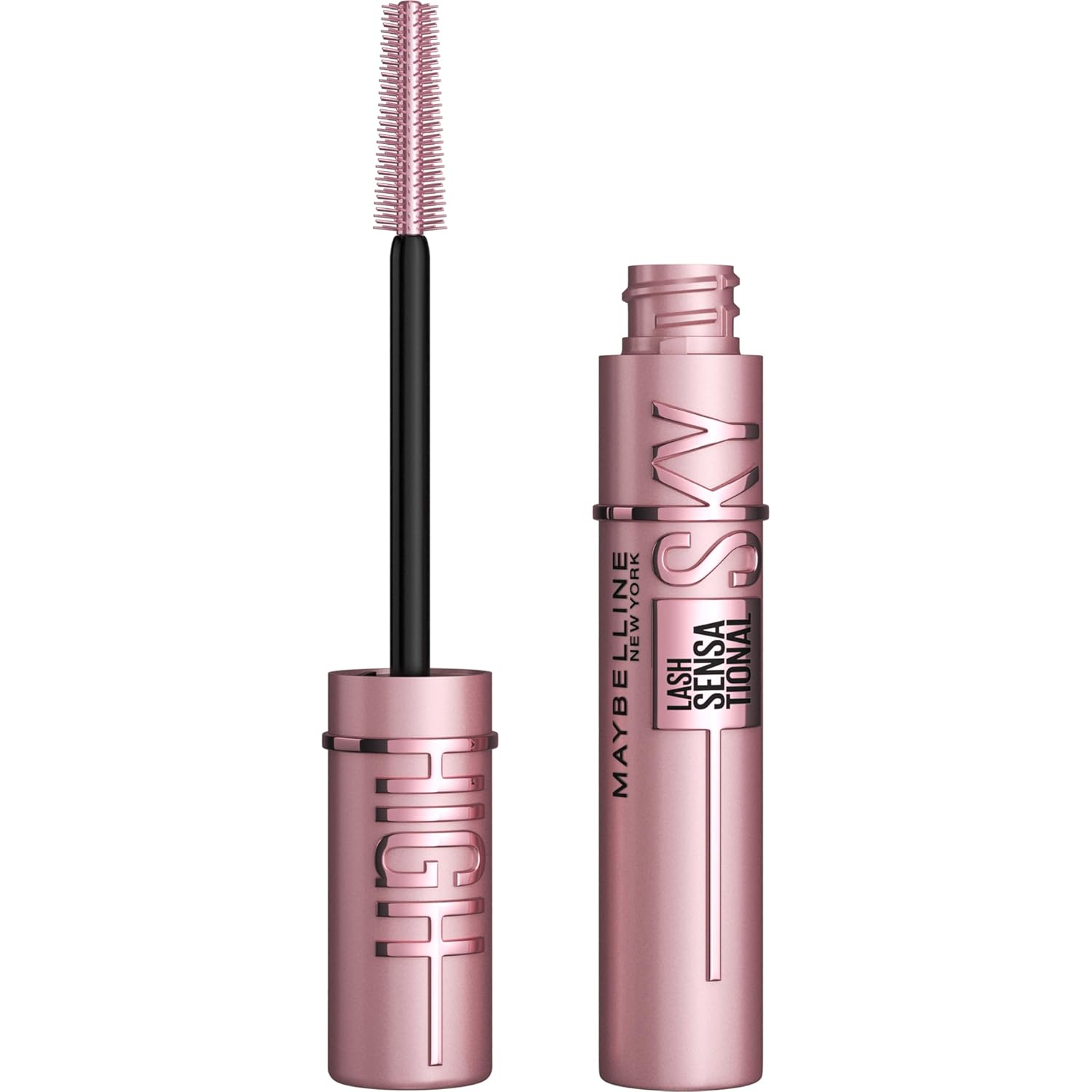 Maybelline Lash Sensational Sky High Washable Mascara Makeup, Volumizing, Lengthening, Defining, Curling, MultiTLying, Buildable Formula, Blackest Black, 1 Count