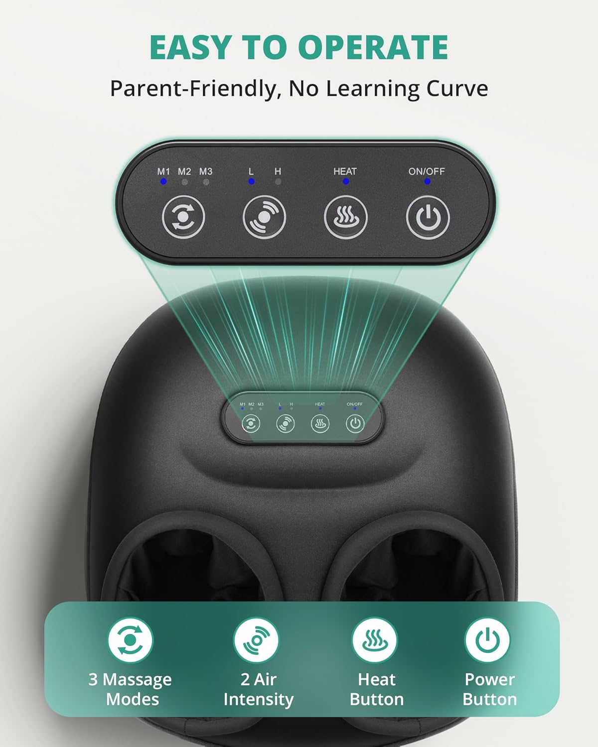 Medcursor Foot Massager Machine with Heat, Rolling, Deep Kneading, Shiatsu Foot Massager for Delivers Pain Relief, Tired, TLantar Fasciitis, Gift for Women Mom Men Fits Up to 13"