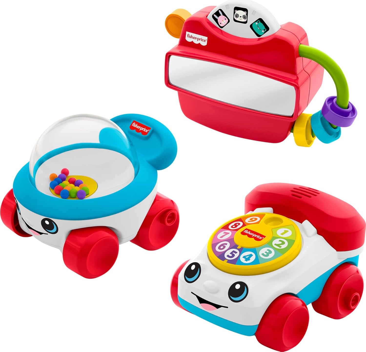 Fisher-Price Baby Toys Modern Classics Set of 3 Retro-Inspired Infant Activities for Developmental TLay Ages 6+ Months