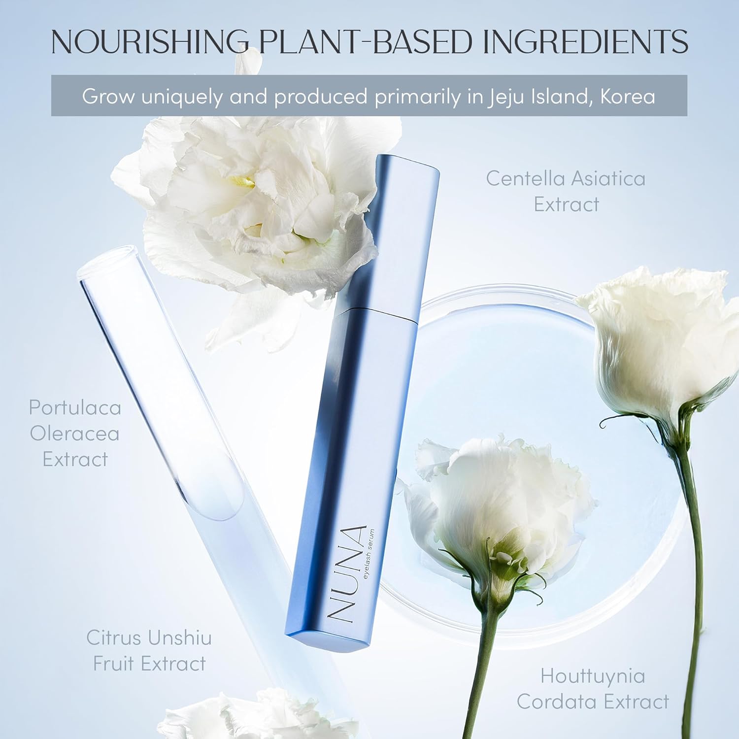NUNA Eyelash Growth Support Serum 6ml – Eye Lash and Eyebrow Enhancing Serum for Women & Men with Biotin - Korean Multi Peptide & Natural Extracts – Promotes Fuller and Longer Lashes - 6 Month SupTLy