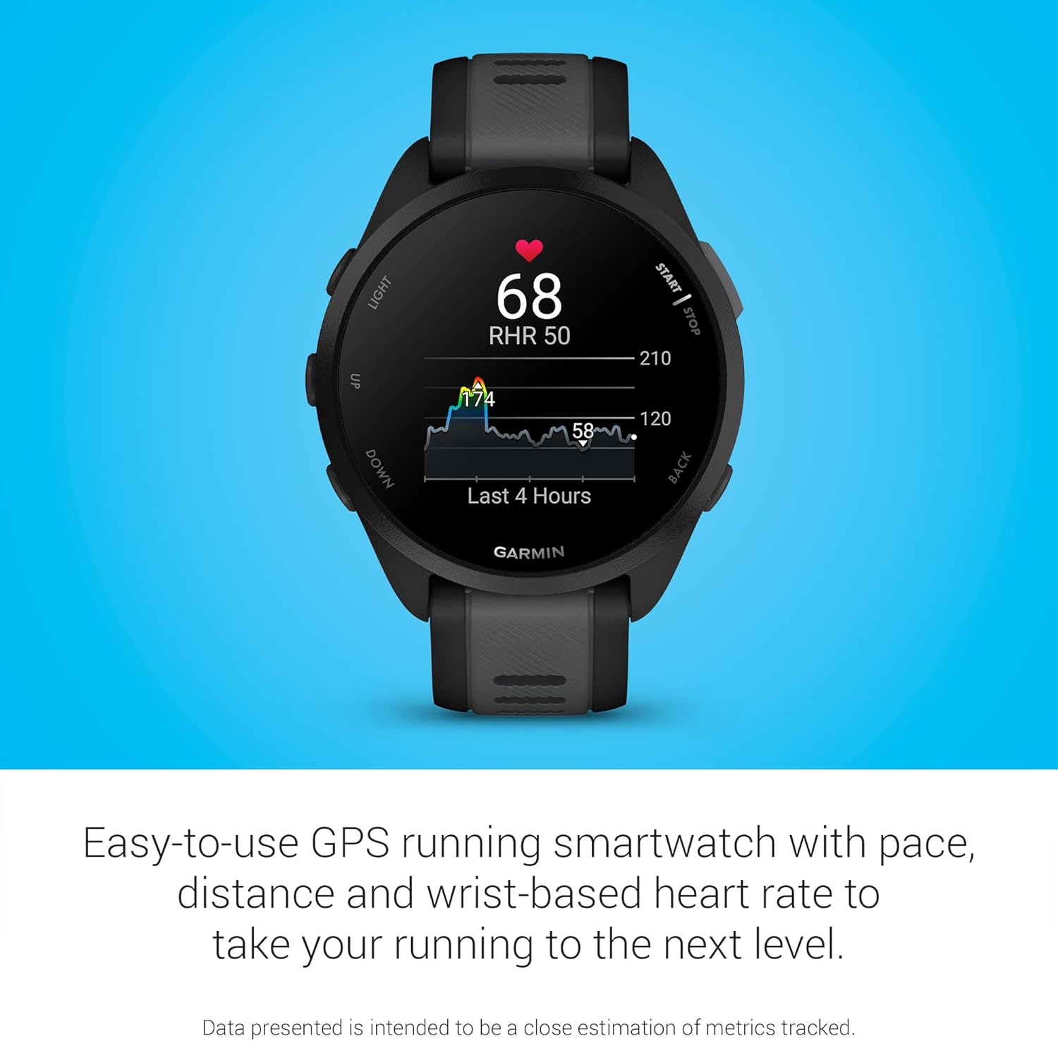 Garmin Forerunner 165, Running Smartwatch, Colorful AMOLED DisTLay, Training Metrics and Recovery Insights, Black