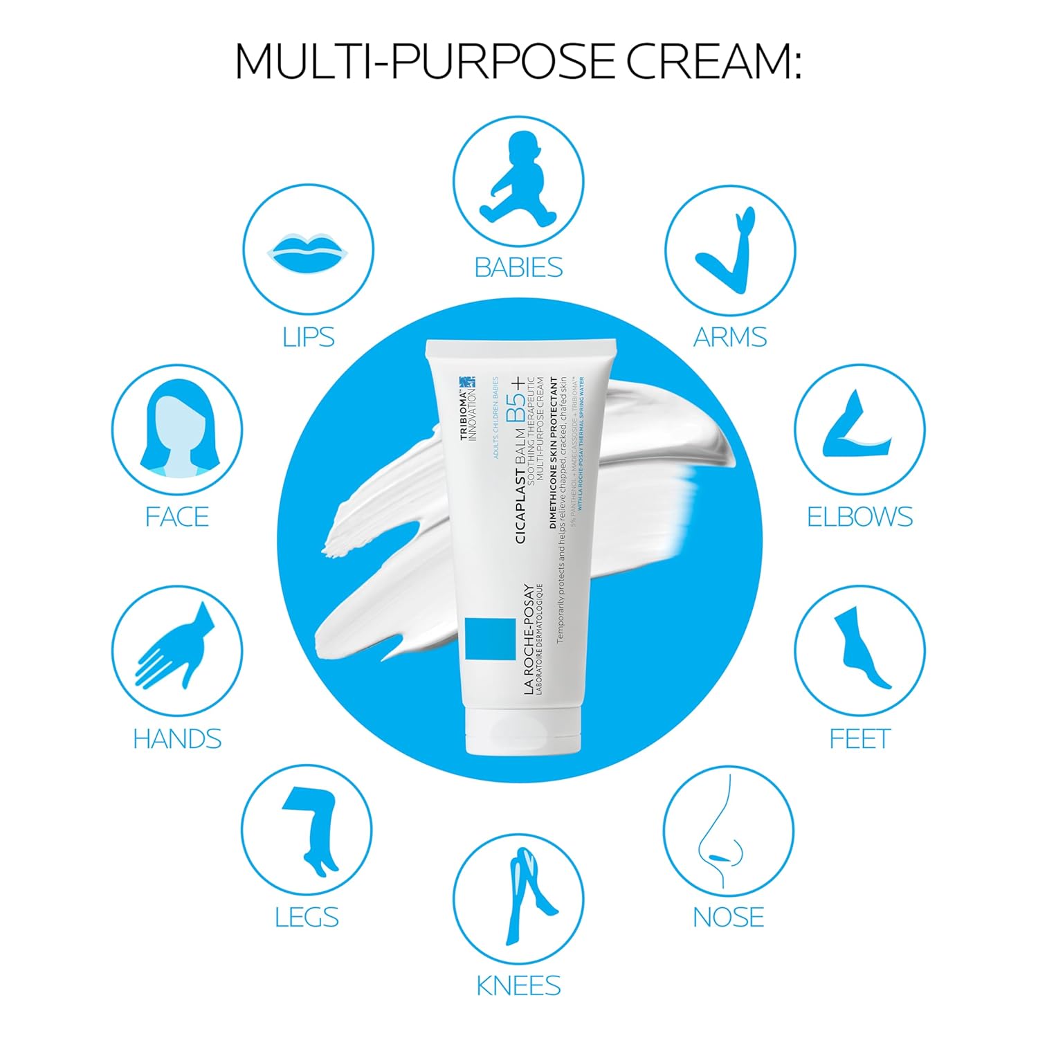 La Roche-Posay Cicaplast Balm B5, Healing Ointment and Soothing Therapeutic Multi Purpose Cream for Dry & Irritated Skin, Body and Hand Balm, Baby Safe, Fragrance Free