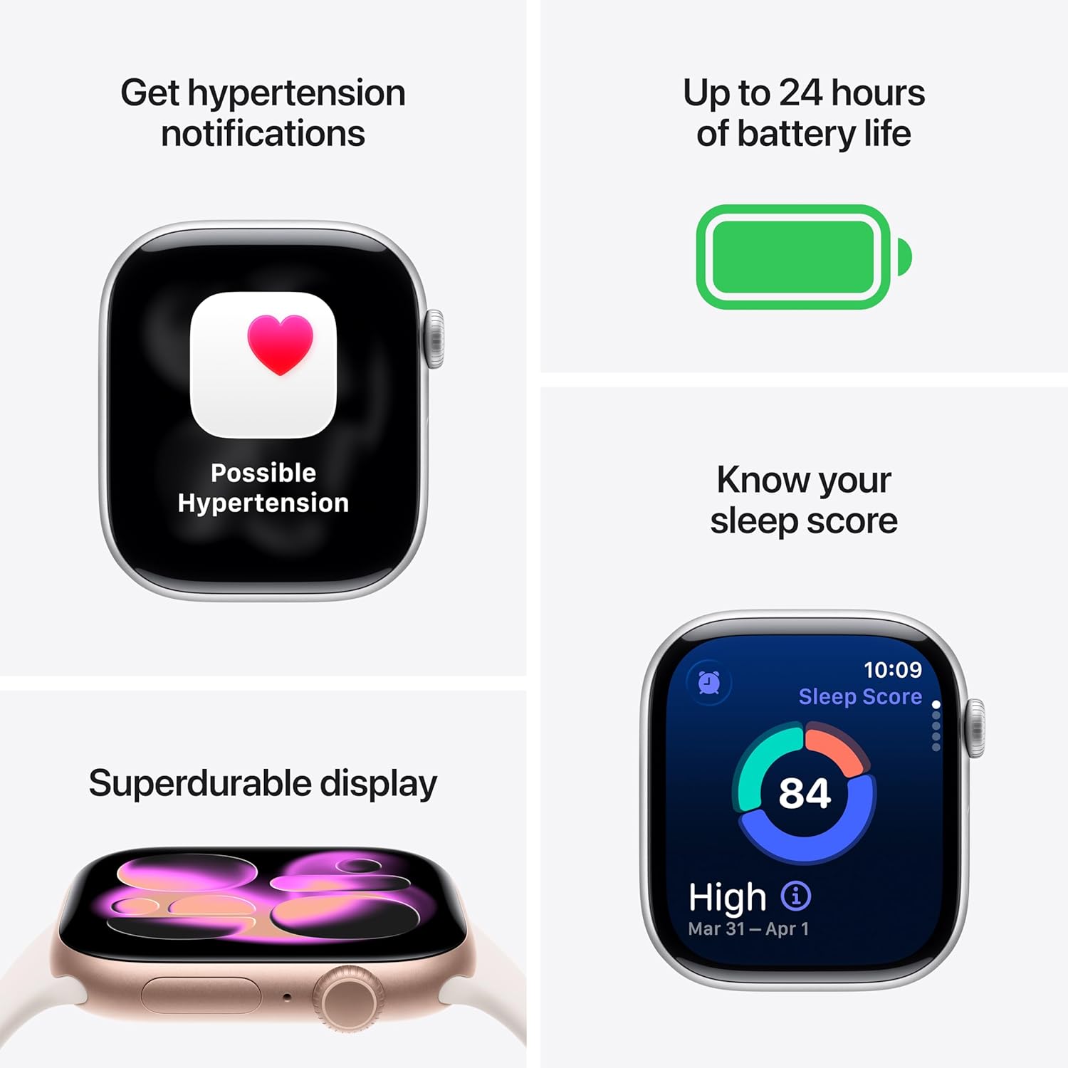 Apple Watch Series 11 [GPS 42mm] Smartwatch with Silver Aluminum Case with Purple Fog Sport Band - S/M. Sleep Score, Fitness Tracker, Health Monitoring, Always-On Display, Water Resistant