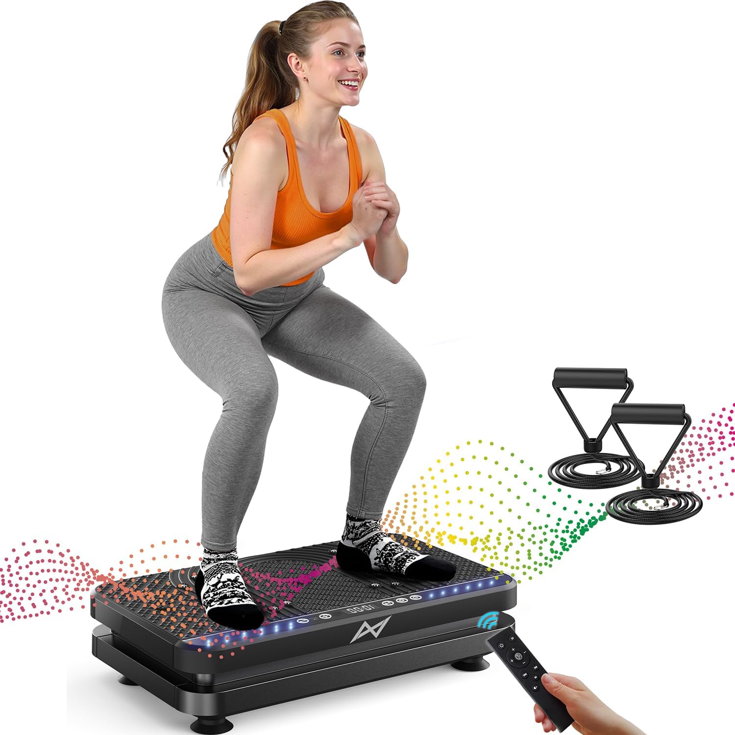 AXV Vibration TLate Fitness TLatform Exercise Machine Vibrating Shaking Full Body Shaker Workout Vibrate Stand Shake Board Sport Gym for Weight Loss Fat Burner for Women Men