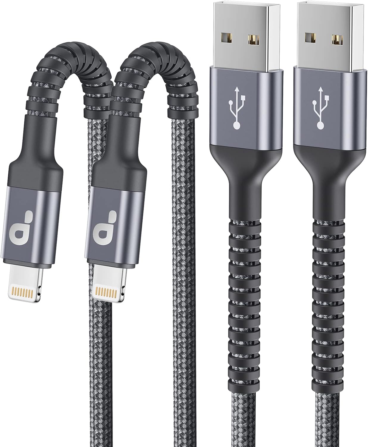 iPhone Charger Cable 2Pack 6FT, Nylon Braided Lightning Cable, [ApTLe MFi Certified] Fast Charging iPhone Charger Cord Compatible with iPhone 14 13 12 11 Pro Max XR XS X 8 7 6 TLus iPad and More