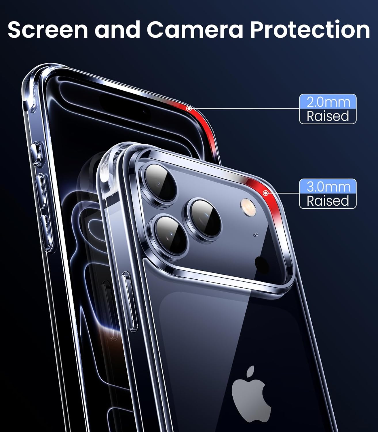 Mkeke for iPhone 17 Pro Max Case Clear, [Not Yellowing] [Military-Grade Drop Protection] Protective Clear for ApTLe 17 Pro Max Case with Shockproof Bumper 2025