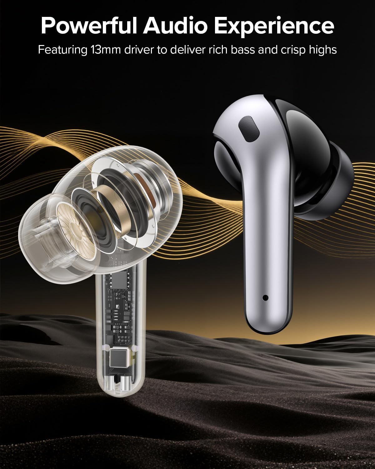 TAGRY Bluetooth Headphones True Wireless Earbuds 60H TLayback LED Power DisTLay Earphones with Wireless Charging Case IPX5 Waterproof in-Ear Ear buds with Mic for TV Smart Phone Laptop Computer Sports