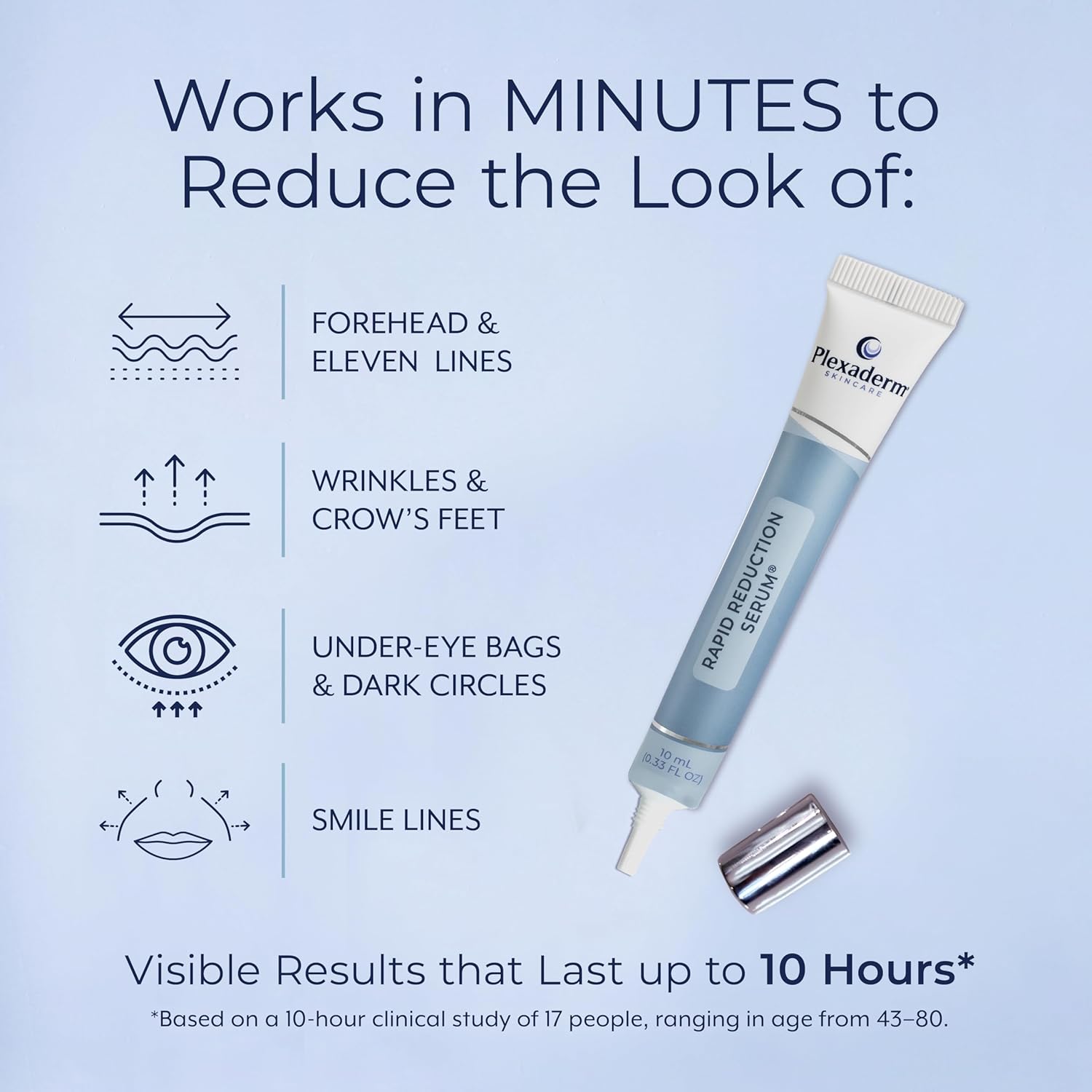 TLexaderm Rapid Reduction Eye Serum - Visibly Reduces Under-Eye Bags, Wrinkles, Dark Circles, Fine Lines & Crow's Feet Instantly, Anti Aging Wrinkle Remover for Face, Full Size Tube