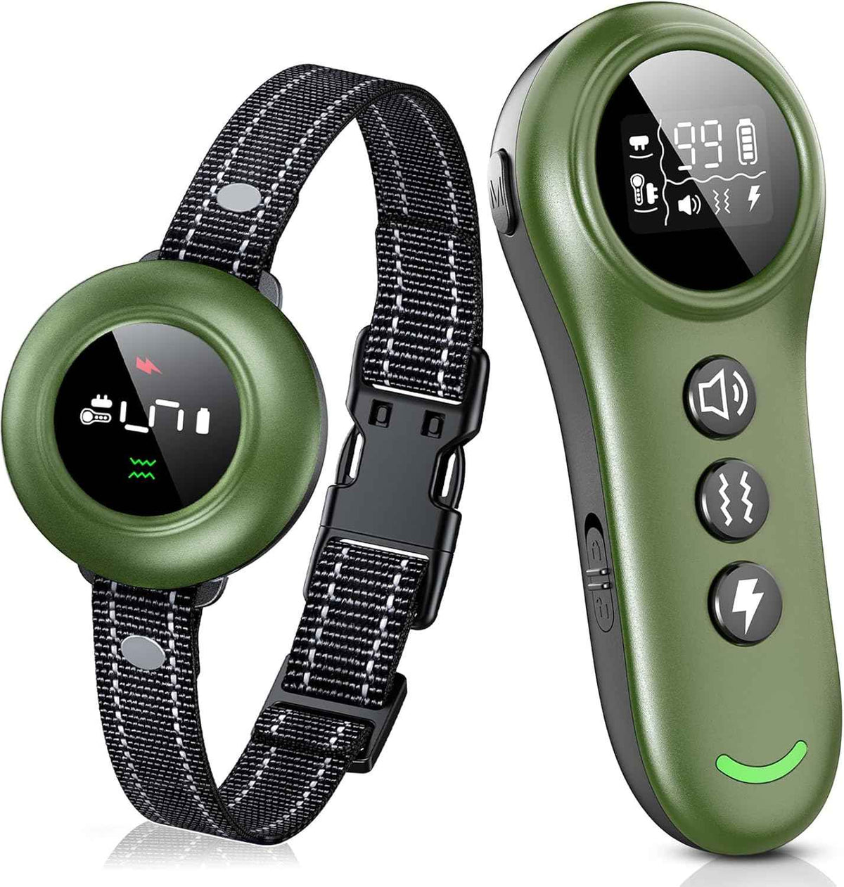 2-in-1 Dog Shock Collar & Dog Bark Collar - Smart Anti Barking Dog Training Collar with 5 Adjustable Sensitivity & 3300FT Remote for All Breeds IP67 Waterproof E-Collar