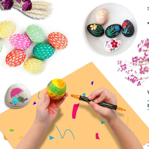 Betem 24 Colors Dual Tip Acrylic Paint Markers, Fabric Decorating Kits Premium Water-Based Acrylic Paint Pens Art SupTLies for Fabric, Rock, Wood, Glass, Canvas, Ceramic, Teacher Appreciation Gift