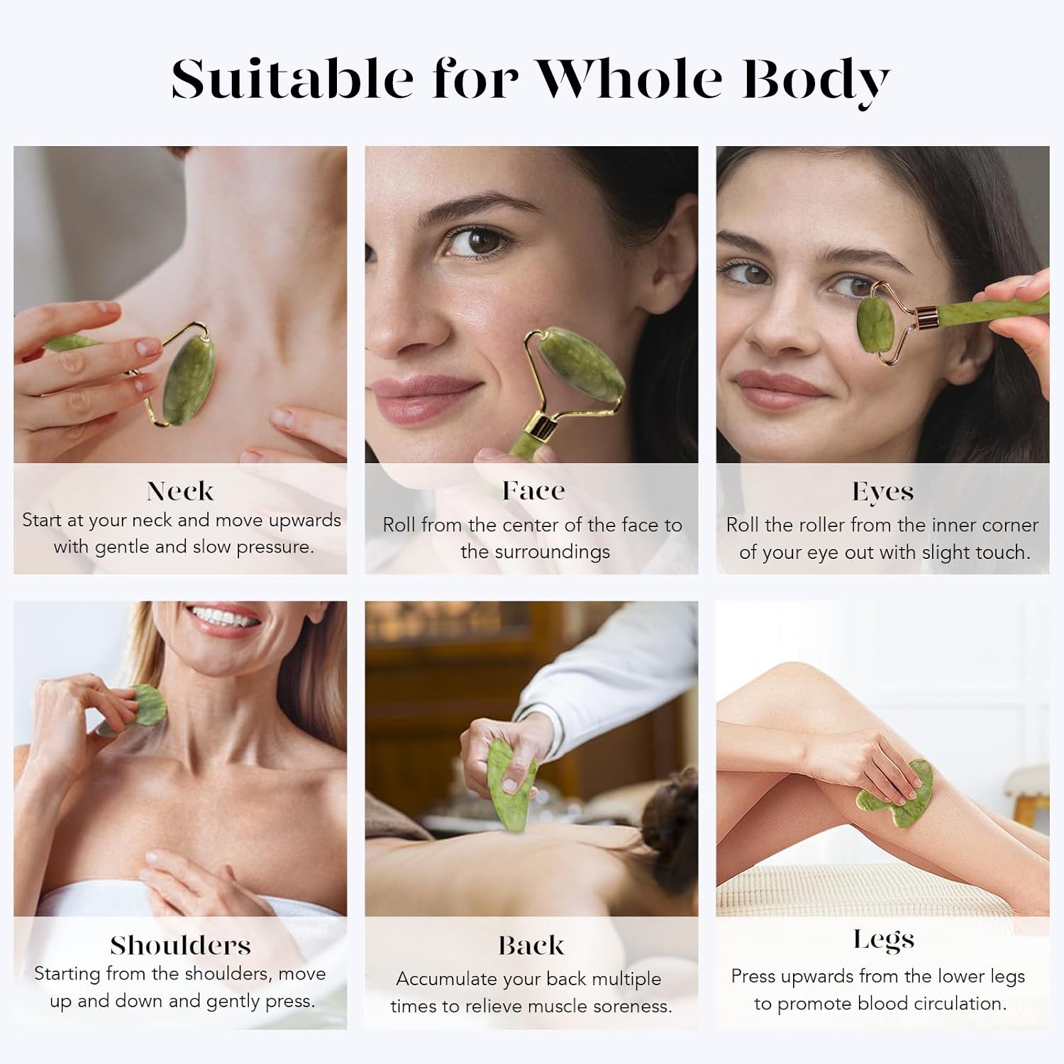 BAIMEI IcyMe Gua Sha & Jade Roller Set, Cooling Face Roller & Gua Sha Tool for Depuffing, Facial Sculpting & Jawline Definition, Smooth Rolling Skincare Tools for Women & Men – Green