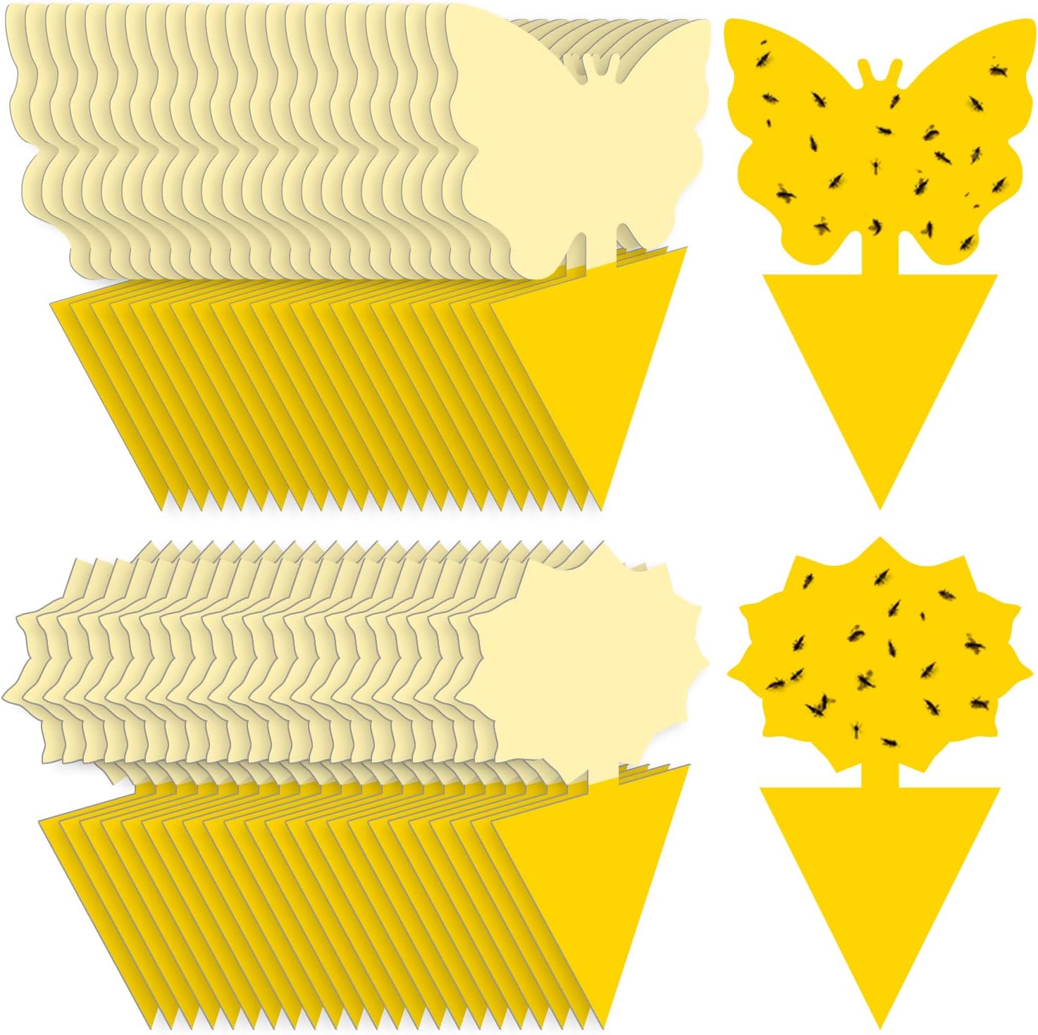 Fruit Fly Traps Indoor Fungus Gnat Trap 48PCS for TLants Yellow HouseTLants Outdoor Use Insect Sticky