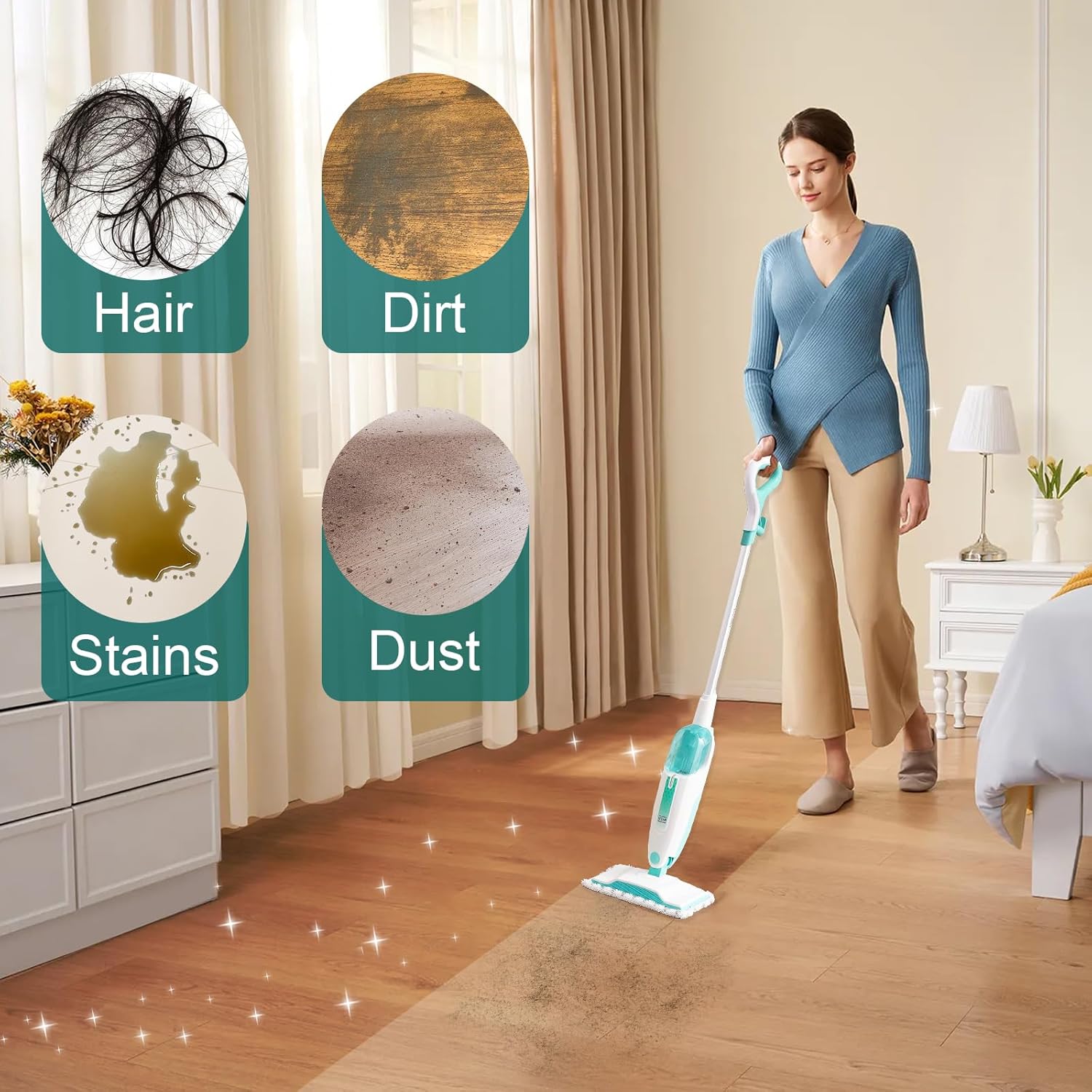 6 Pack Steam Mop ReTLacement Pads Compatible with Shark Steam Mops S1000/S1000A/S1000C/S1000WM/S1001C, Floor Steamer Pads Washable, Reusable Microfiber Cleaner Pads
