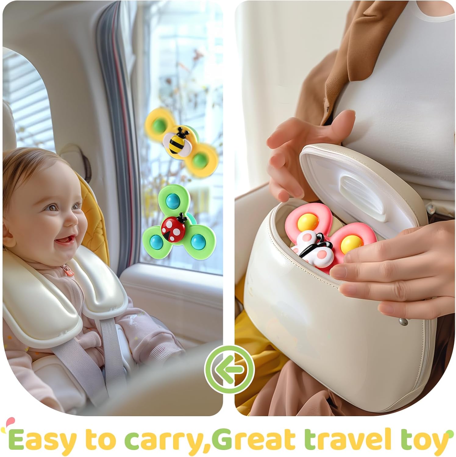 ALASOU 3PCS Suction Cup Spinner Toys for 1 Year Old Boy Girl|Spinning Top 12 18 Months|1 2 Year Old Boy Birthday Gift|Baby Bath Toy for Kids Ages 1-3|Sensory AirTLane Travel Toy for Infant Toddlers