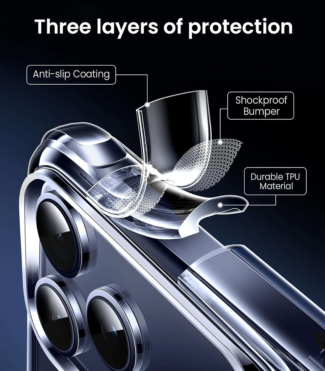 Mkeke for iPhone 17 Pro Max Case Clear, [Not Yellowing] [Military-Grade Drop Protection] Protective Clear for ApTLe 17 Pro Max Case with Shockproof Bumper 2025