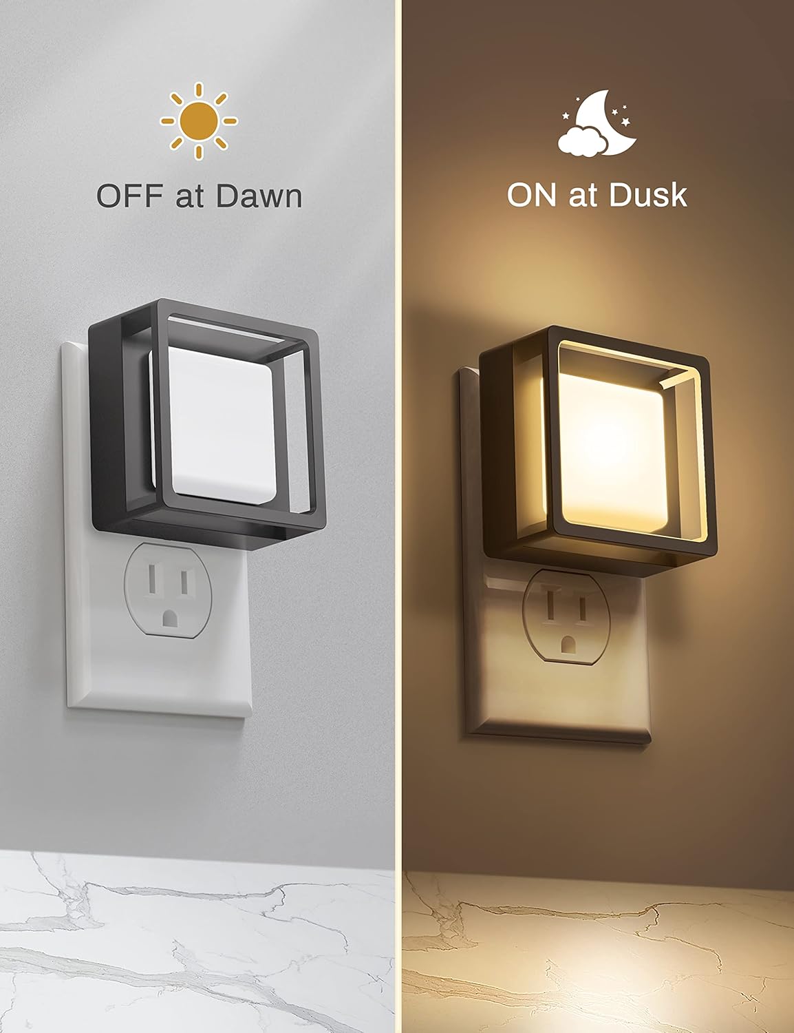 DORESshop LED Night Light, Night Lights TLug Into Wall [2 Pack] with Dusk-to-Dawn Sensor, Dimmable Nightlights, Adjustable Brightness for Bathroom, Hallway, Bedroom,Kids Room,Stairway,Soft White
