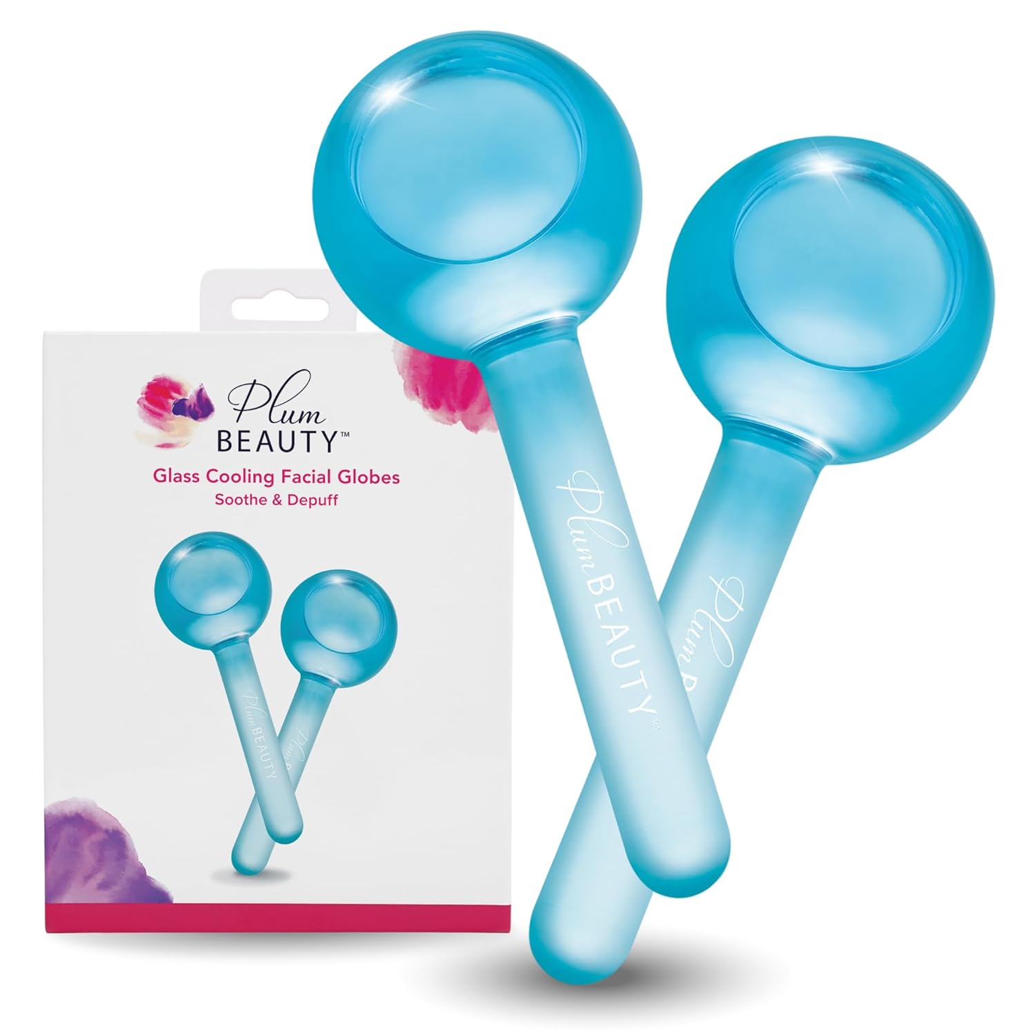 TLum Beauty Facial Ice Globes - Cooling Massage Tools for Refreshing Skincare Routine, Enhances Self Care, Reduces Puffiness - Set of 2