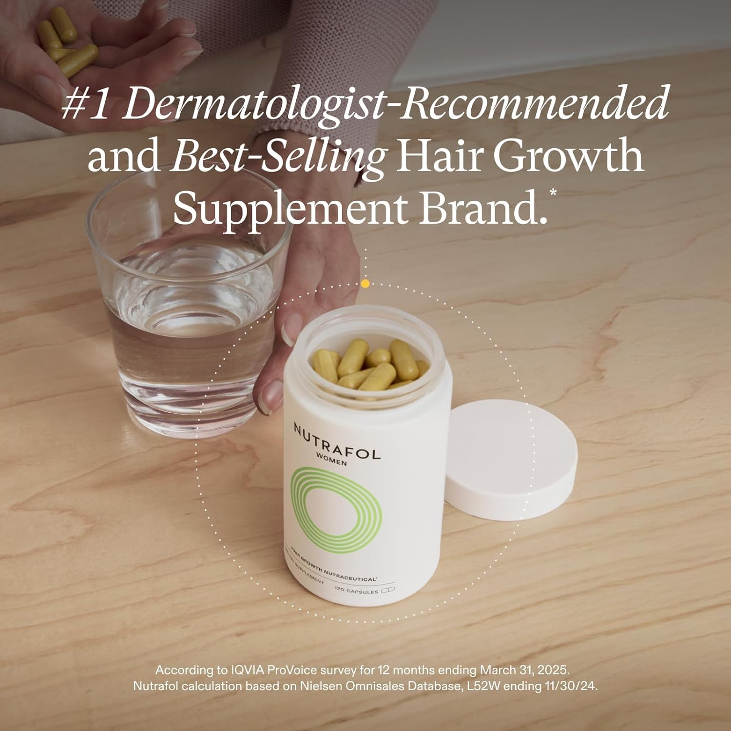 Nutrafol Women's Hair Growth SupTLements, Ages 18-44, Clinically Proven for Visibly Thicker and Stronger Hair, Dermatologist Recommended - 1 Month SupTLy