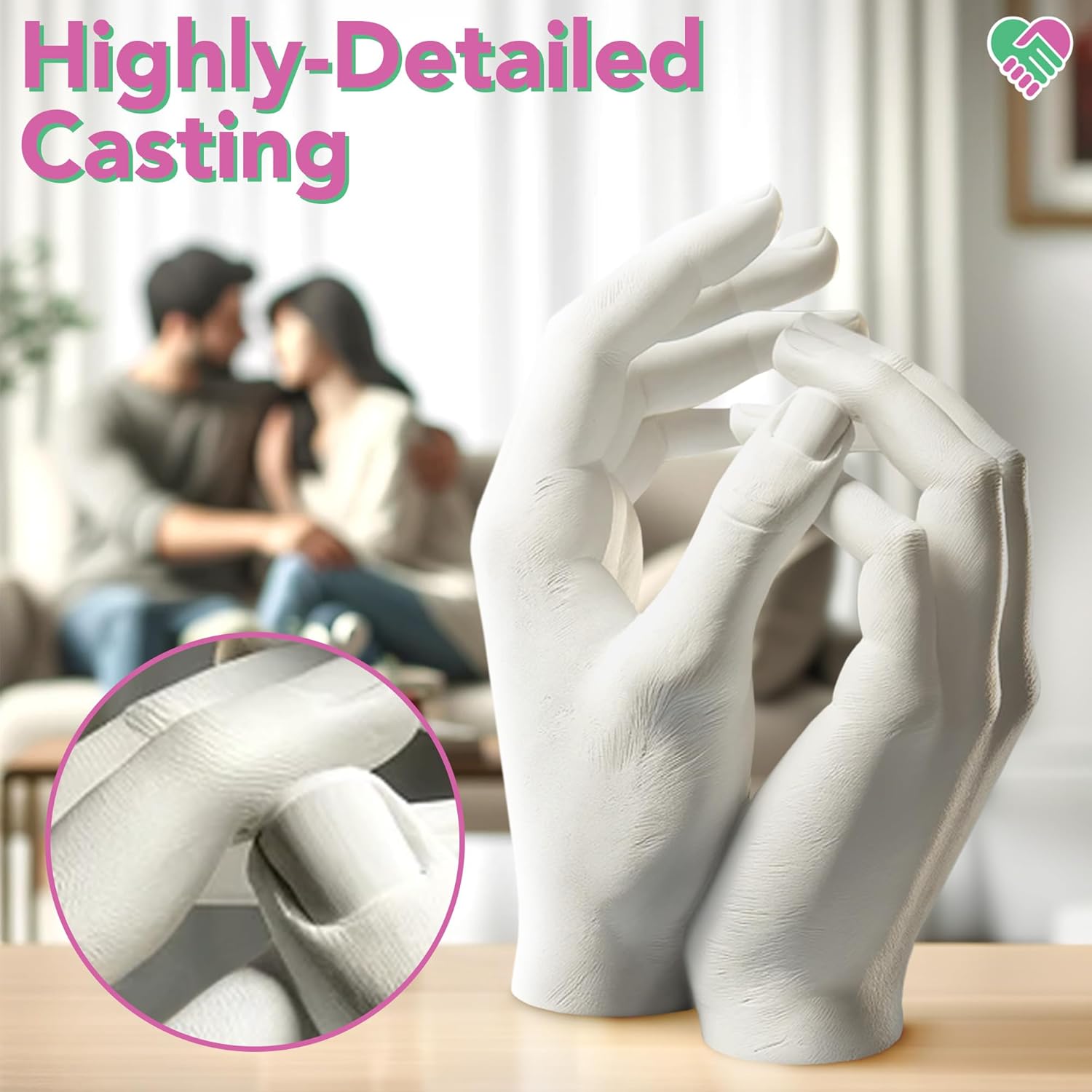 Luna Bean Hand Casting Kit – The Original Hand Mold Kit for CouTLes – Gifts for Her and Him - Anniversary Engagement Birthday Gifts for Women Men Mom Wife Boyfriend Girlfriend Wedding Bridal Shower