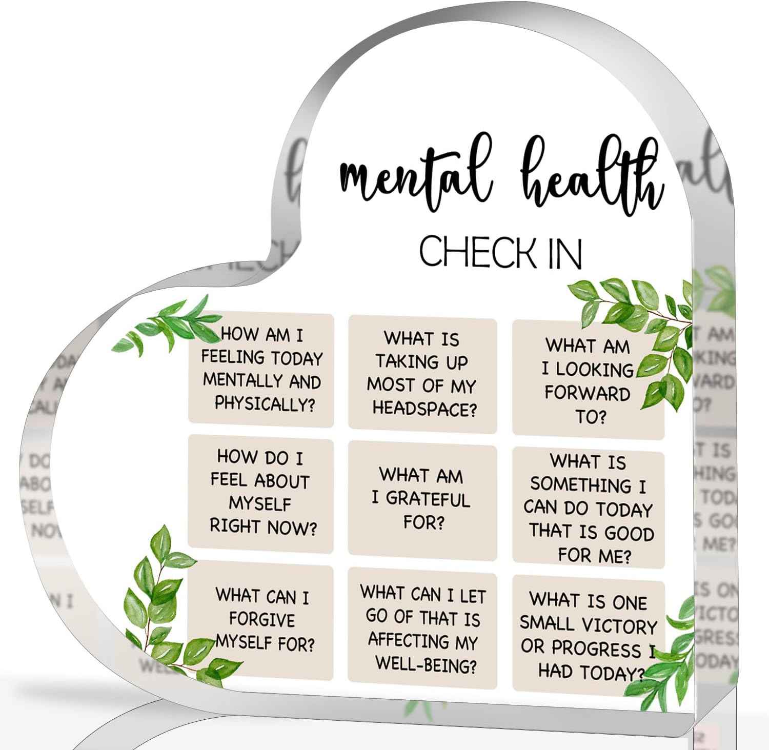 Things I Can Control Mental Health Decor, Acrylic Heart Gifts Mindfulness Decor for Therapy Office , School Counselor Sign Therapist Office Art Decorations for Therapist Office Living Room Bedroom