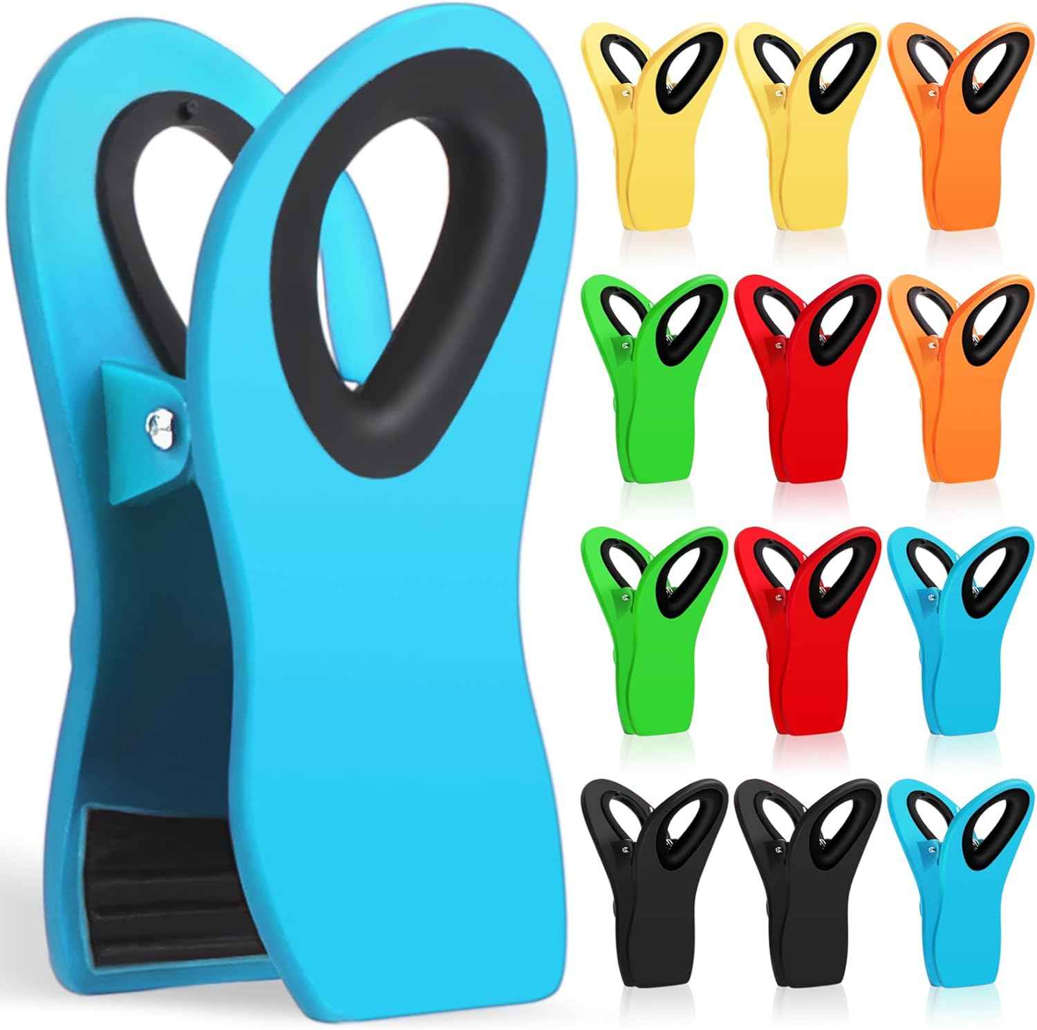 12 Pack Chip Clips Bag Clips, Magnetic Bag Clip for Food Storage Heavy Duty, Plastic Food Clip for Chips, Snack, Kitchen, Refrigerator, Garden, Sewing, Fabric, Clothes Pins