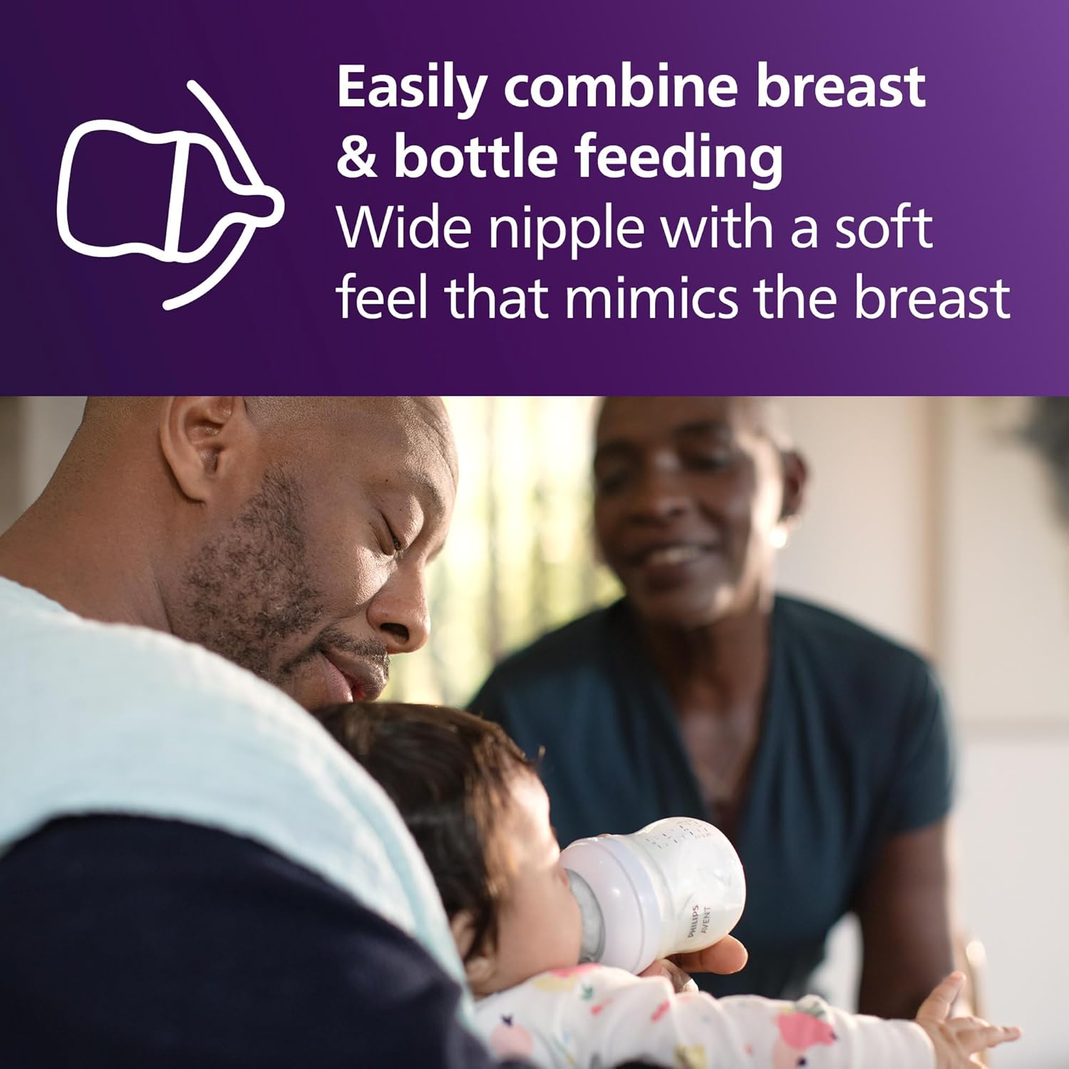Philips Avent Natural Baby Bottles with Natural Response NipTLes (Medium Flow, Flow 3), 9oz, 4-Pack, SCY903/04