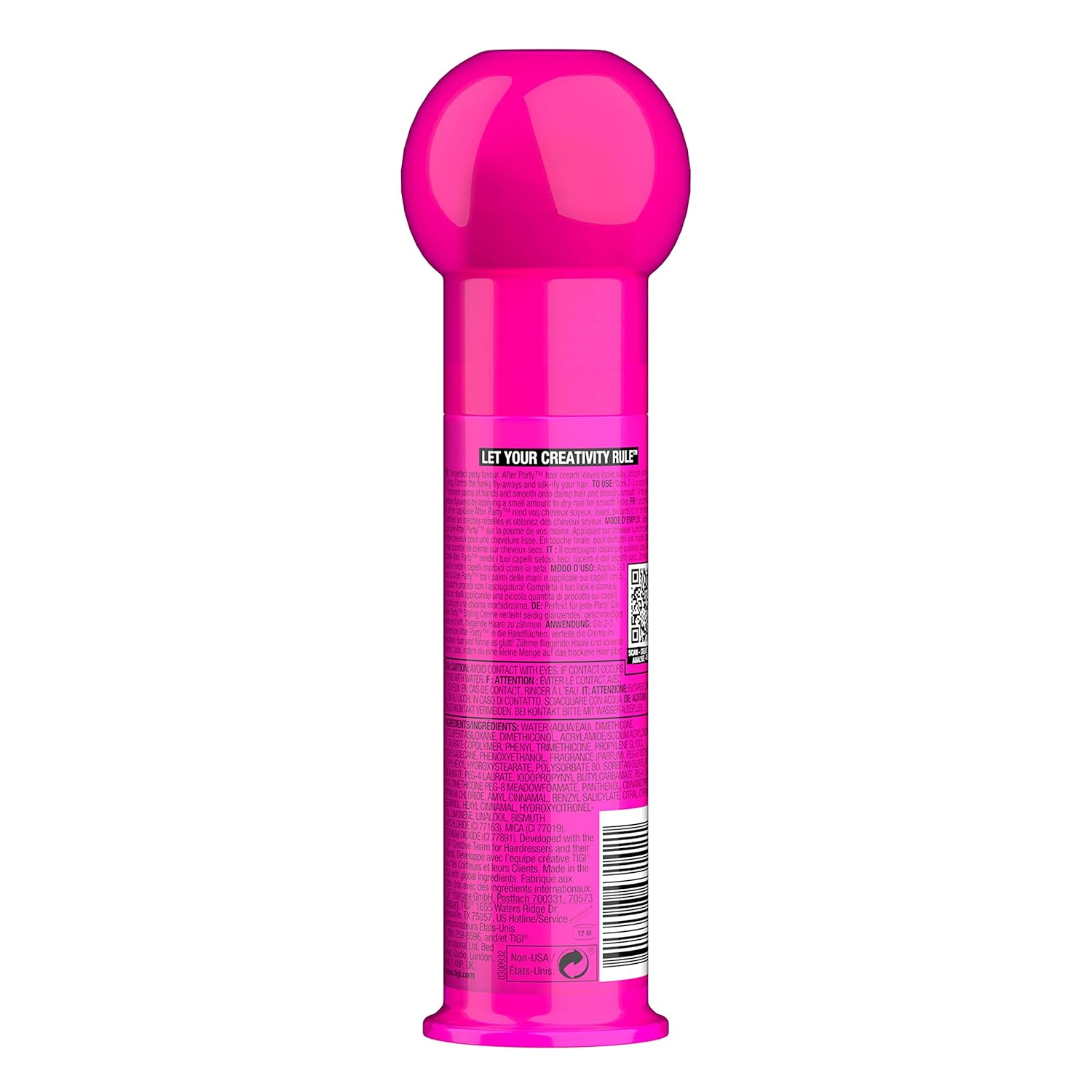 TIGI Bed Head After Party Super Smoothing Cream – Anti Frizz Hair Styling Product, Humidity Protection for Frizzy, Dull, or Coarse Hair, 3.38 fl oz