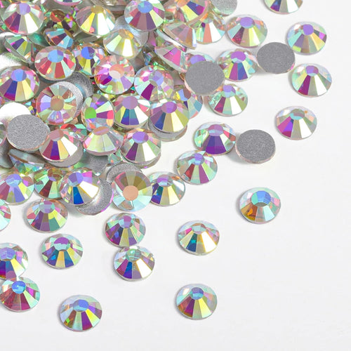 Beadsland 1440pcs Flat Back Crystal Rhinestones Round Gems for Nail Art and Craft Glue Fix, CrystalAB, SS20, 4.6-4.8mm