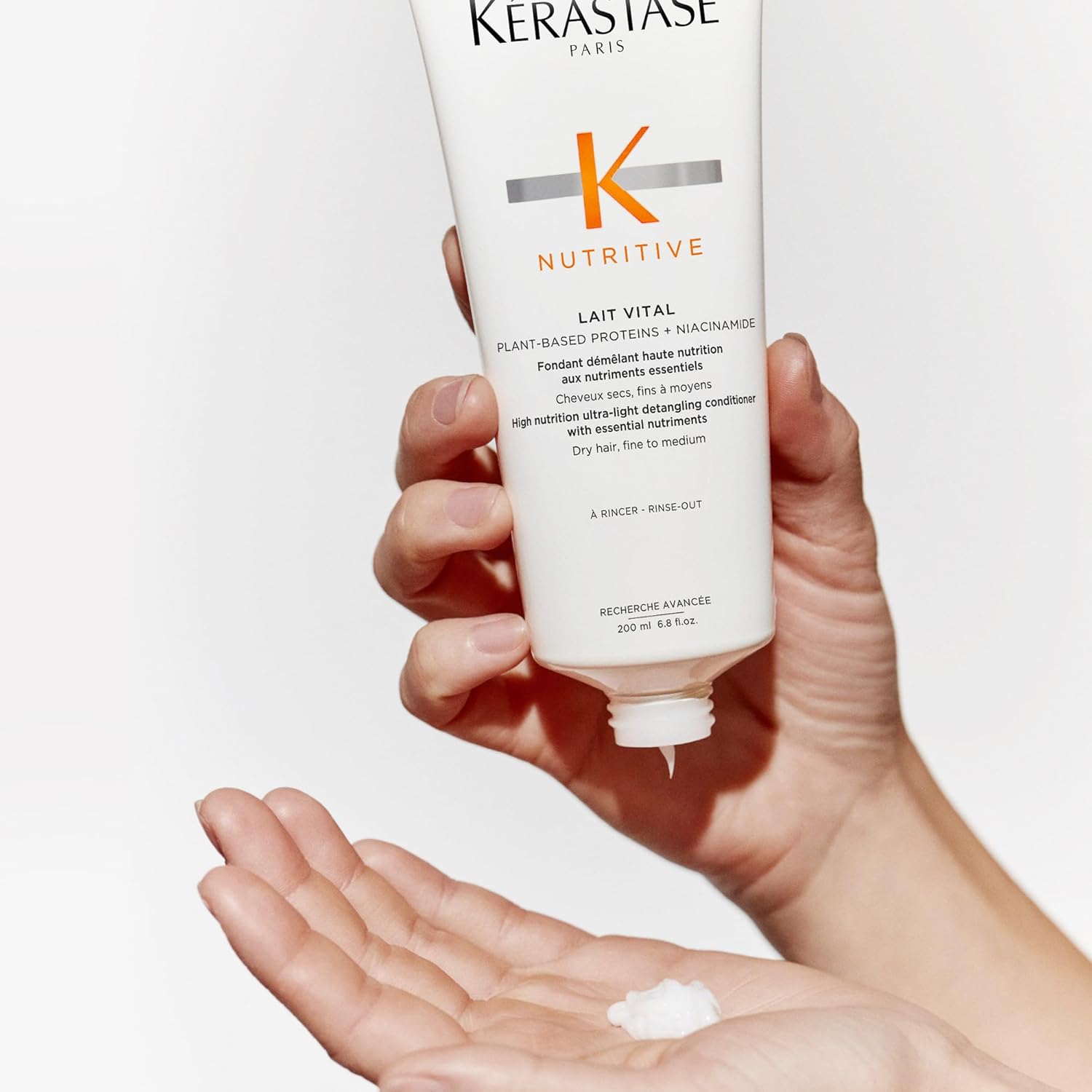 Kerastase Nutritive Lait Vital Hydrating Conditioner For Fine to Medium Dry Hair - Illuminates Shiny Hair and Easily Detangles, With TLant-Based Proteins & Niacinamide