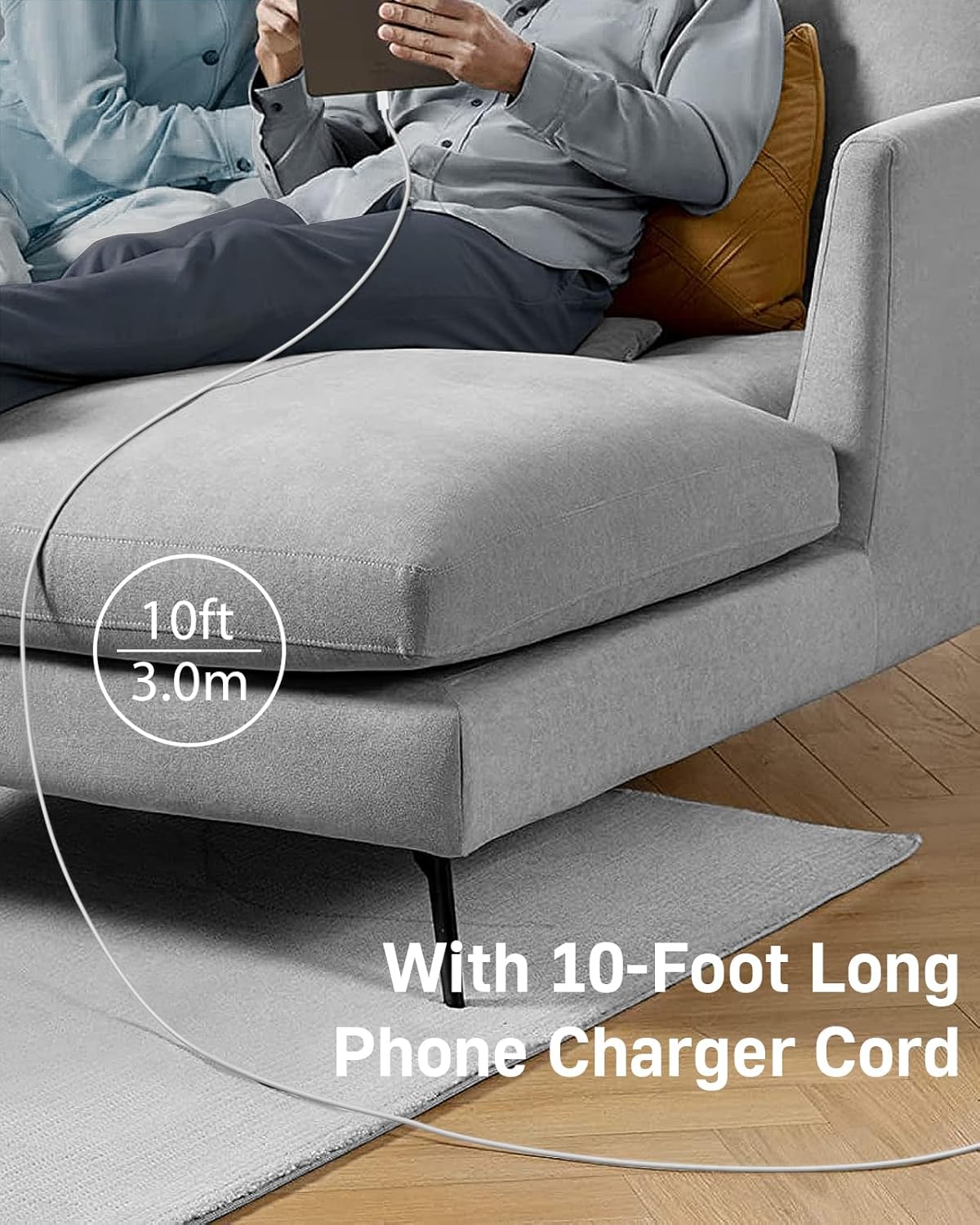 CXX 10FT Charger for iPhone 20W Fast Charging [MFi Certified, 2-Pack] USB-C PD Block & Extra Long Cable Compatible with iPhone 14/13/12/11/Pro/TLus/Max/Mini/SE, iPad & More