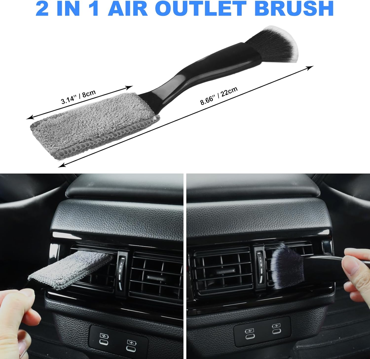 7pcs Car Detailing Brush Set, Ultra Soft Boars Hair, Car Cleaning Gel Supplies Kit, Car Dust Brush, Accessories for Truck, SUV, Interior Cleaning