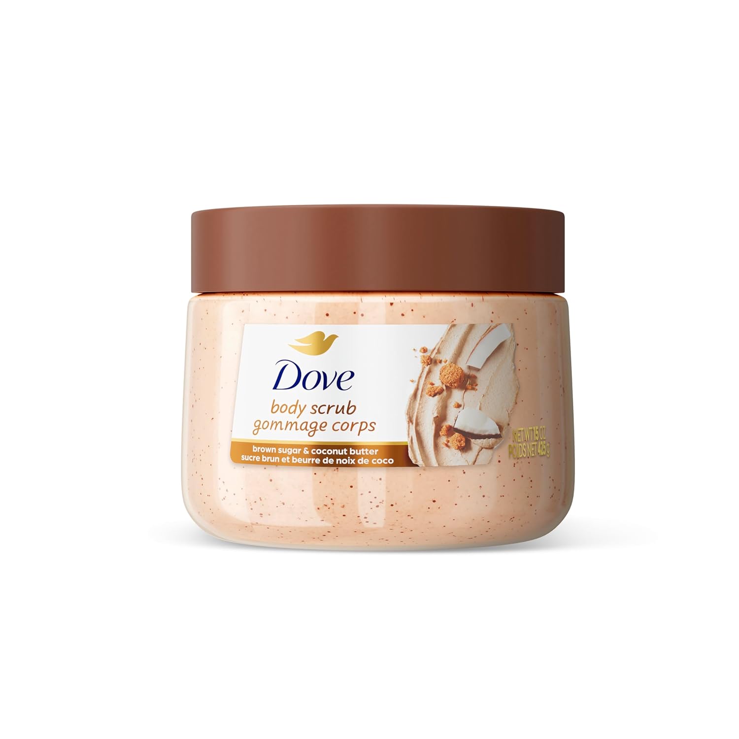 Dove Brown Sugar and Coconut Butter Body Scrub Exfoliates and DeeTLy Nourishes for Smooth, Radiant Skin 15 oz