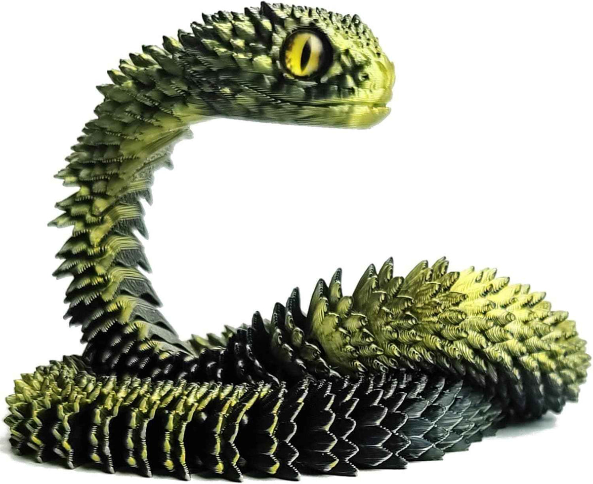 24in 3D Printed Snake Toys, Flexible 3D Printed Animal, Fidget ADHD Snake Toys, Perfect Desk Pet for Animal Collectors, Easter Basket Essentials, Easter Basket Stuffers