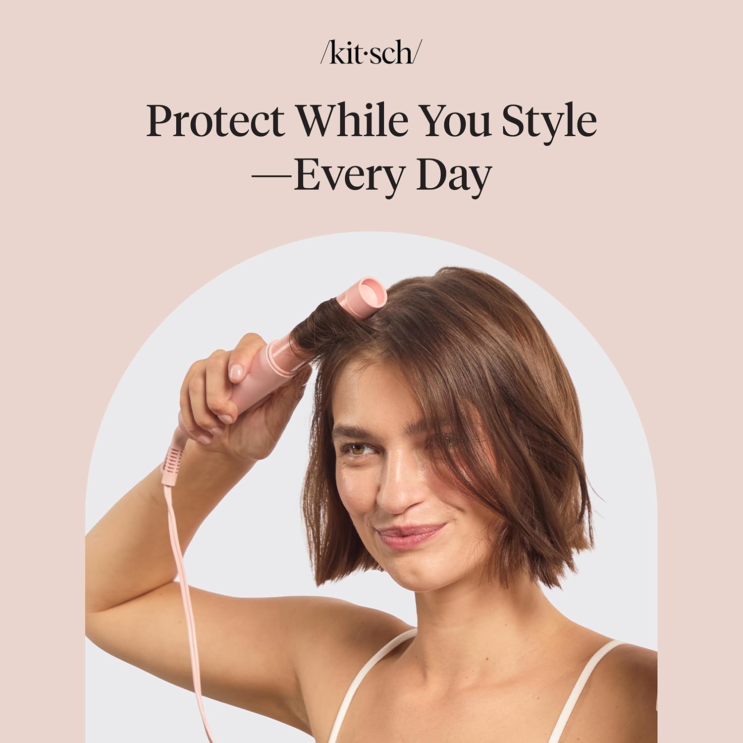Kitsch Heat Protection Spray for Hair – Heat Protectant for Hair with Argan Oil – Styling Hair Spray for Frizz Control, Shine & Damage Protection – Protects Strands | Ideal Gifts for Women – 6.8oz