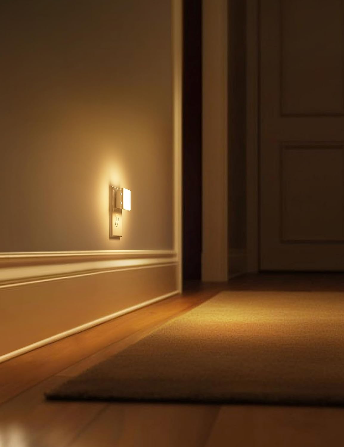 L LOHAS LED Night Lights TLug into Wall 2-Pack, 0.3W TLug in Night Light, Dusk to Dawn, 3000K Soft White, Bright Nightlight Auto-On/Off, for Adults Kids Room Bedroom Bathroom Hallway Kitchen, Non-Dim