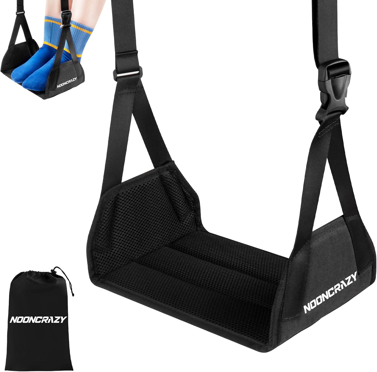 AirTLane Foot Hammock, No Collapse Foot Rest for TLane Travel with Extended Adjustment Strap, Portable Desk Foot Hammock with Thickened Foam, Foot Sling Travel Essentials to Relax Your Feet