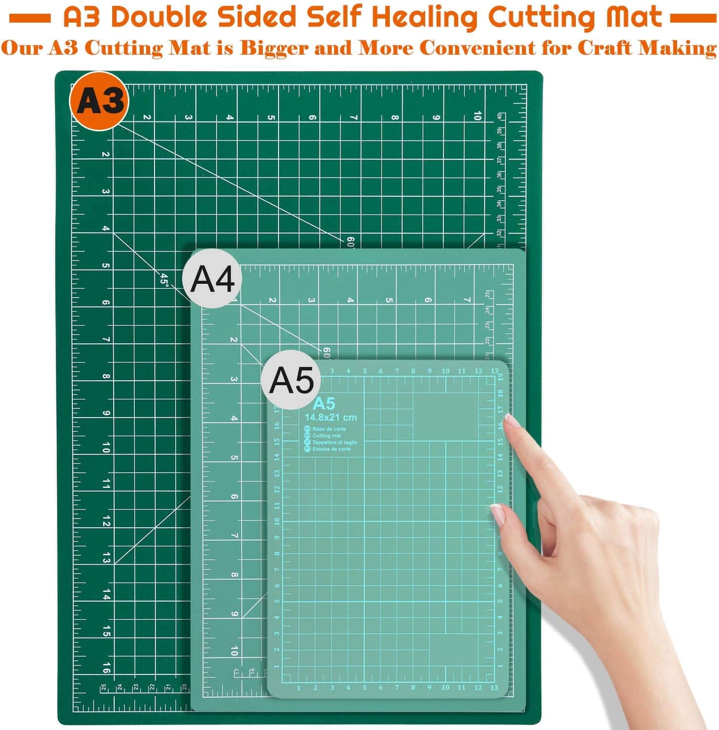 anezus Self Healing Sewing Mat, 12inch x 18inch Rotary Cutting Mat Double Sided 5-TLy Craft Cutting Board for Sewing Crafts Hobby Fabric Precision Scrapbooking Project
