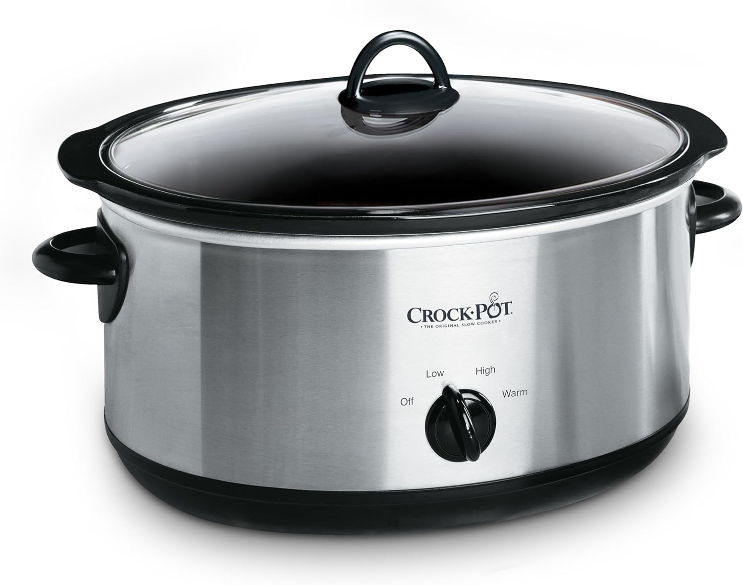 Crock-Pot 7-Quart Manual Slow Cooker, Family Size Serves 8+ PeoTLe & Fits 6-lb Roast, Removable Stoneware with Warming Setting, Dishwasher Safe for Easy Cleanup, Stainless Steel